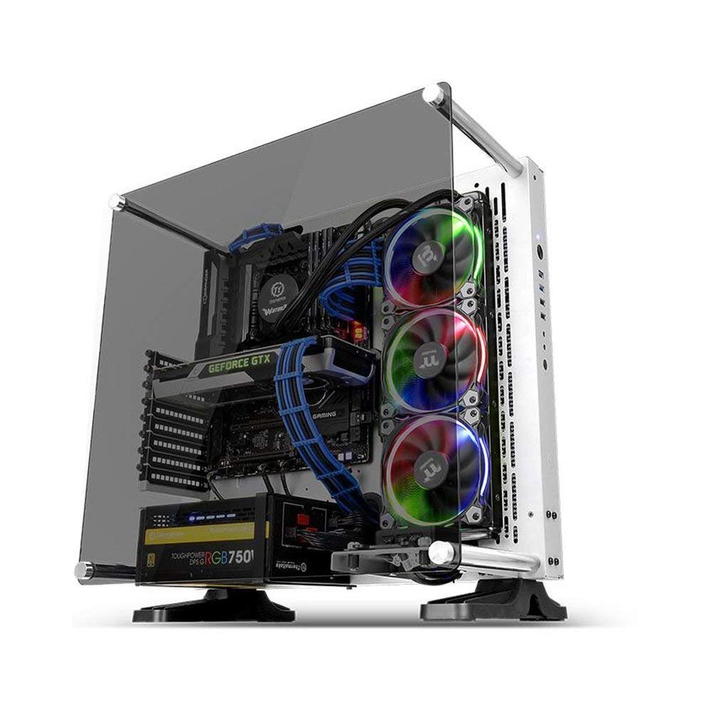Thermaltake Core P3 ATX Tempered Glass Gaming Computer Case Chassis, Open Frame, Panoramic Viewing, White Edition, CA-1G4-00M6WN-05 - Snow