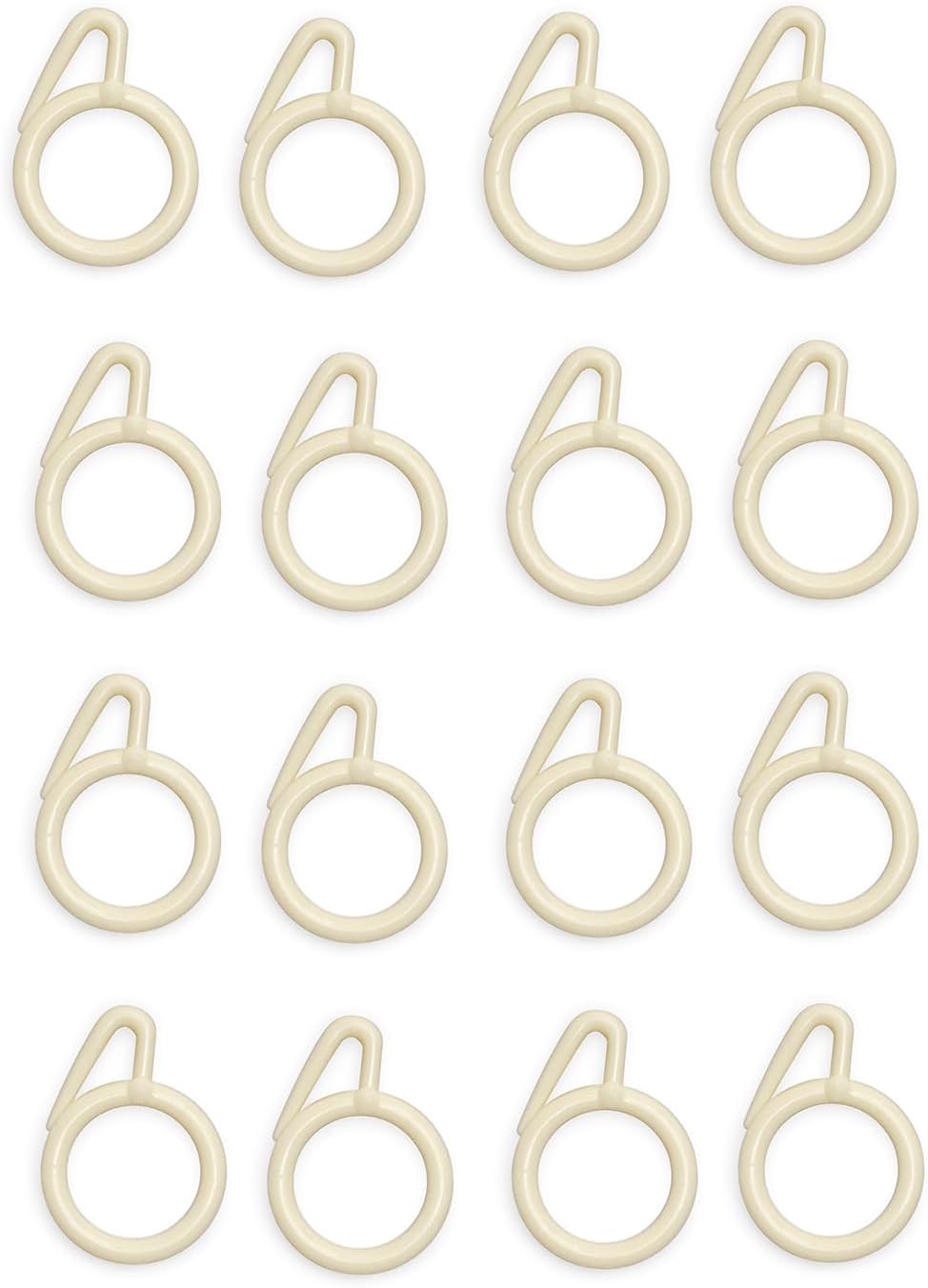 ProKart Premum Plastic Curtain Ring Hook for Doors Windows Bathroom Curtains 1.25 inch Ring Suitable for 1 inch Rod (Off White, 50)