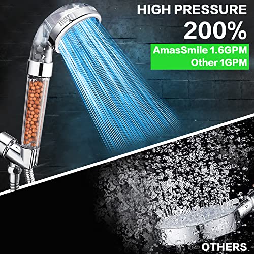 Amassmile® Led Shower Head With Hose And Bracket - Color Changes With Water Temperature Filter Filtration High Pressure Water Saving Handheld Showerheads For Dry Skin & Hair #TOP2
