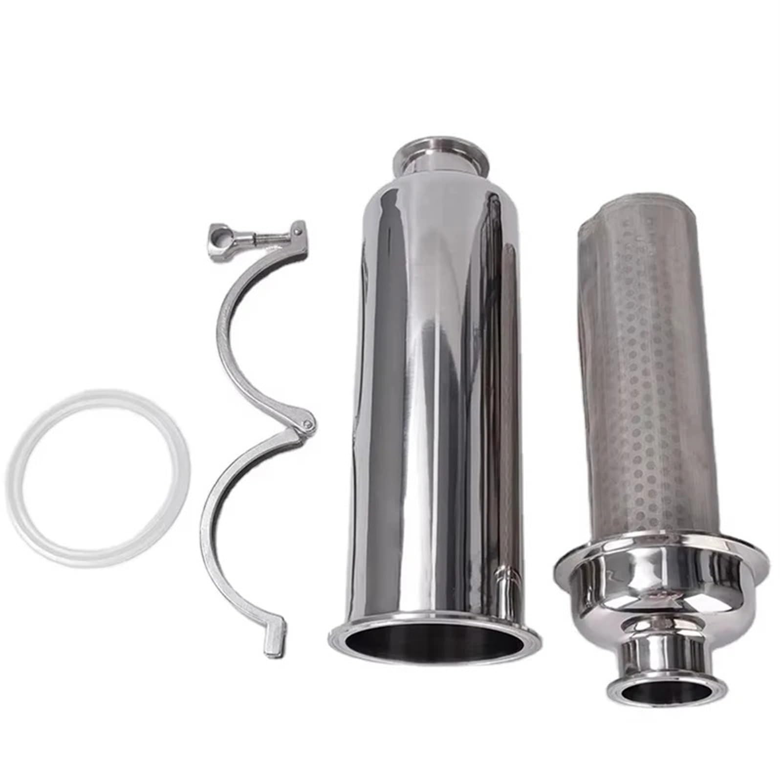 Sanitarny typ kątowy filtr trójzaciskowy wkład do rury wodnej ze stali nierdzewnej szybka instalacja filtr dupleksowy (63 mm x zacisk 77,5, typ złącza pod napięciem)