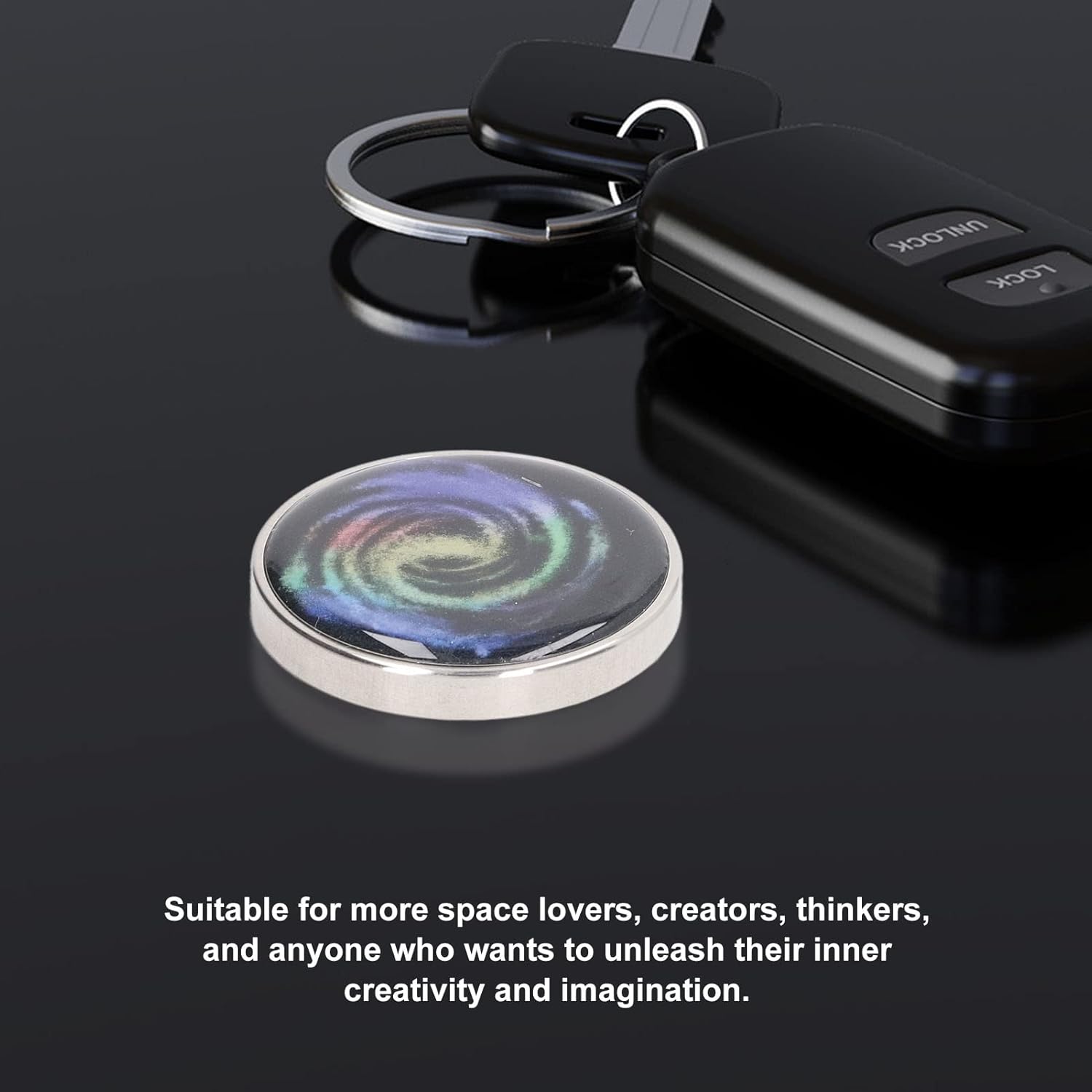 TOPINCN Desktop Rotating Gadget, Gyroscope Device, Stress Relieve Trinket, Stainless Steel Rotating Decompression Spinners with Colorful Pattern for Space Lovers Creators (#2)