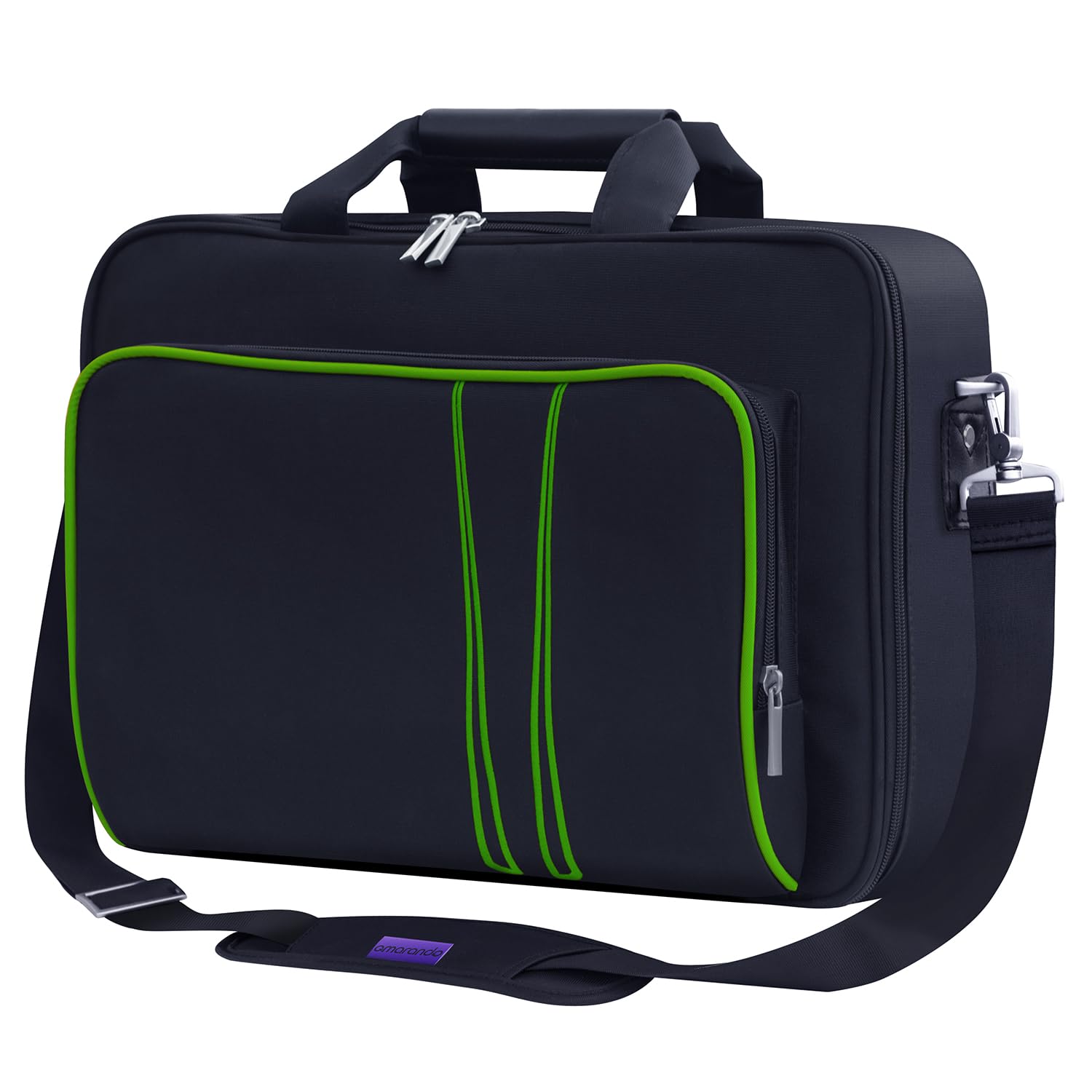 Gaming Console Carrying Case,Compatible with PS5, PS5 Slim,PS4 or Xbox One,Xbox One S,Xbox One X.Travel Carrying Bag for Game Controller and Accessories (Green-black)