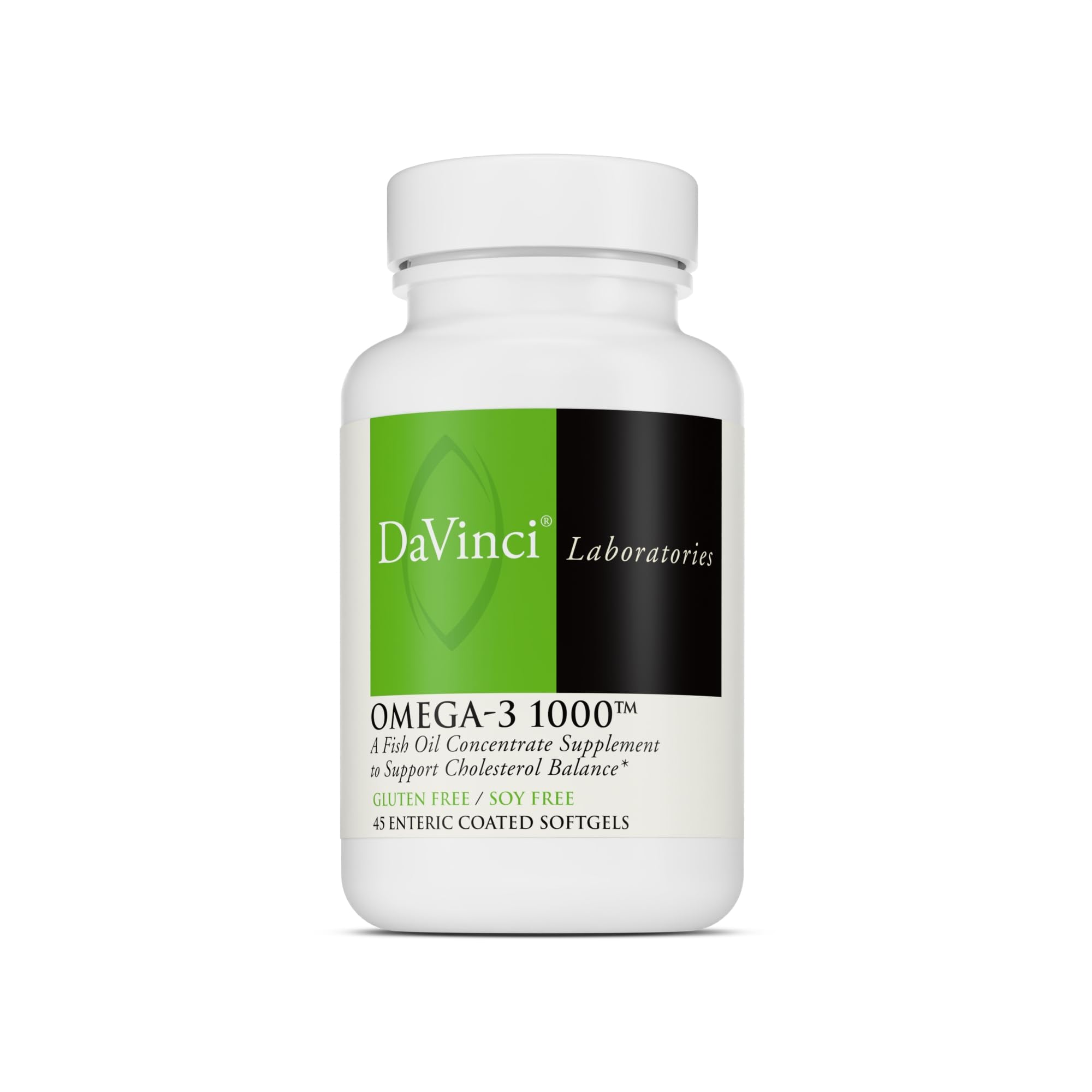 DAVINCI Labs Omega-3 1000, 45 Enteric Coated Softgels 45 Count (Pack of 1)