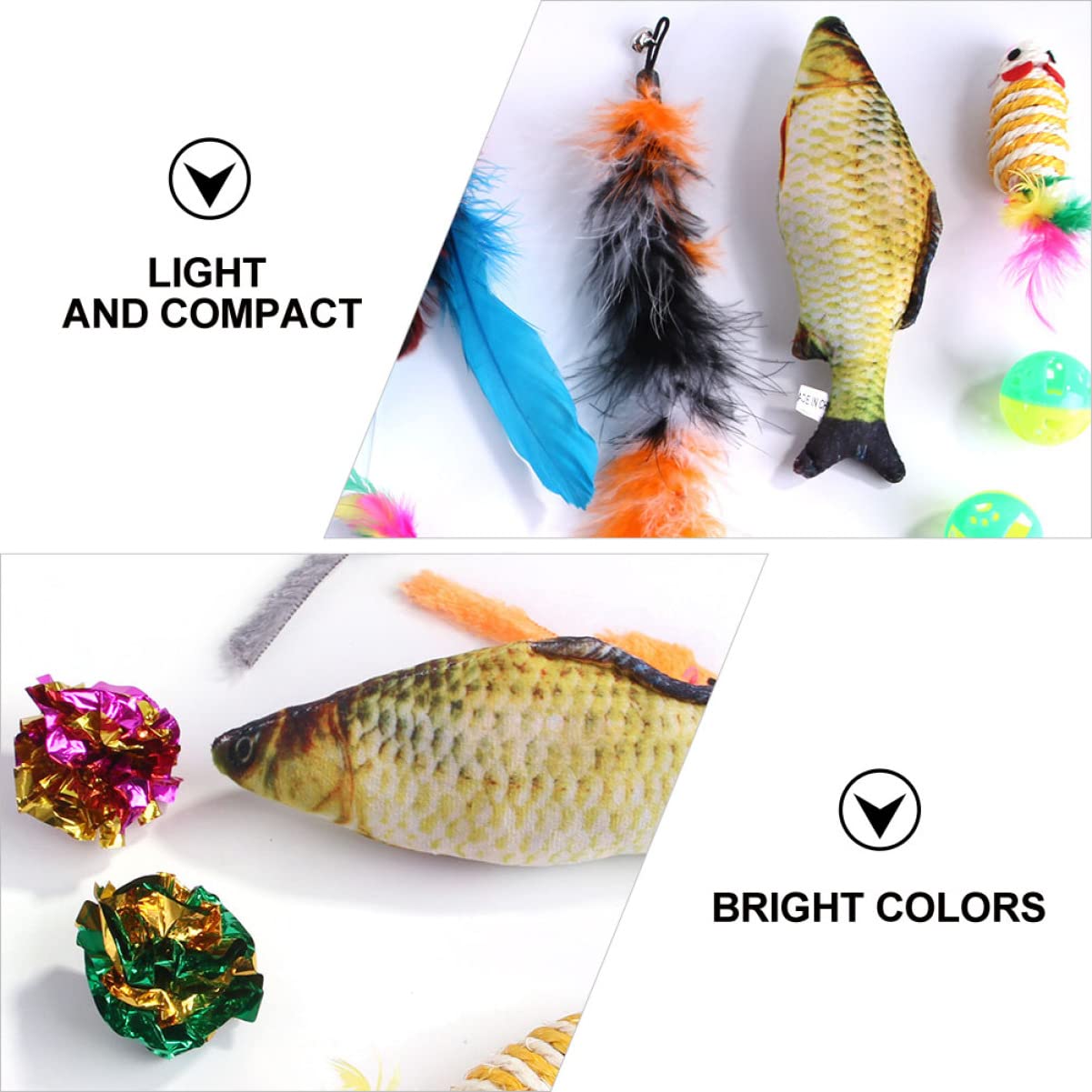 POPETPOP Jouets 30 Pièces Chat Teaser Ensemble De Chat Drôle Taquin De Jouet pour Poisson Mobile Électrique Teaser La Plume Canne à Pêche Fil d'acier Jouets À Mâcher