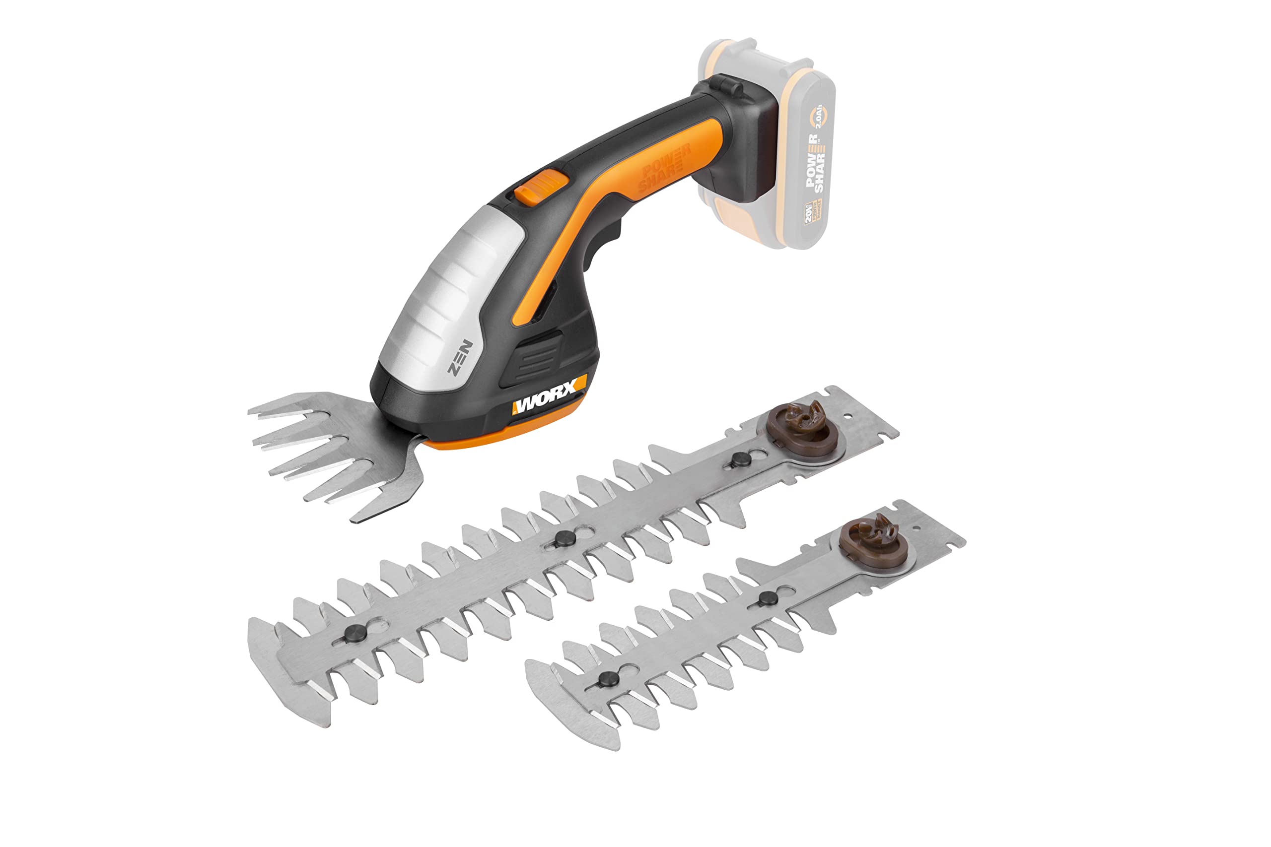 WORX wg801e.9 20 V de Hierba y arreglasetos wg801e Incluye 3 Varios Cuchillo, sin batería y Cargador