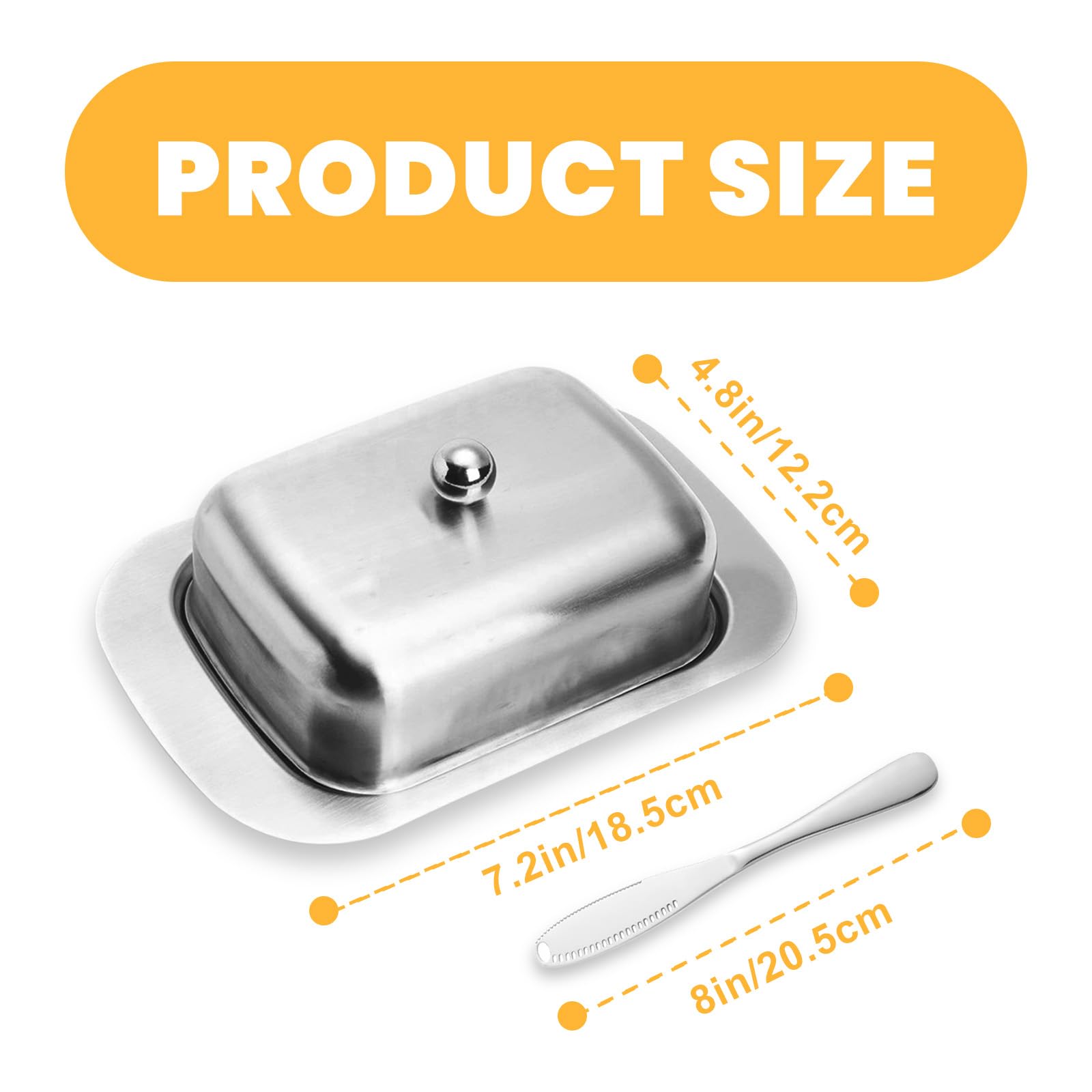 Burriera In Porcellana Con Coperchio In Bambù E Coltello Inox – 650 Ml, Adatta A Burro Europeo 250g, Contenitore Multiuso - 3
