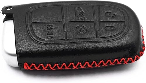 Miniatura 10 de Funda de cuero con 5 botones para Dodge Journey Durango Challenger Charger Jeep Grand Cherokee Chrysler 300 (rojo)