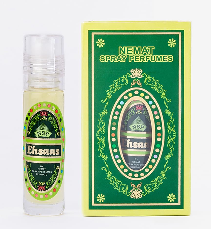 Luxury Attar Series Ehsaas Roll On No Alcohol Men Women Long Lasting Traditional Fragrance Perfume Oil Indian Itar,Atar Fruity, Musky, Citrus Scent 8-ML 0.27 Floz