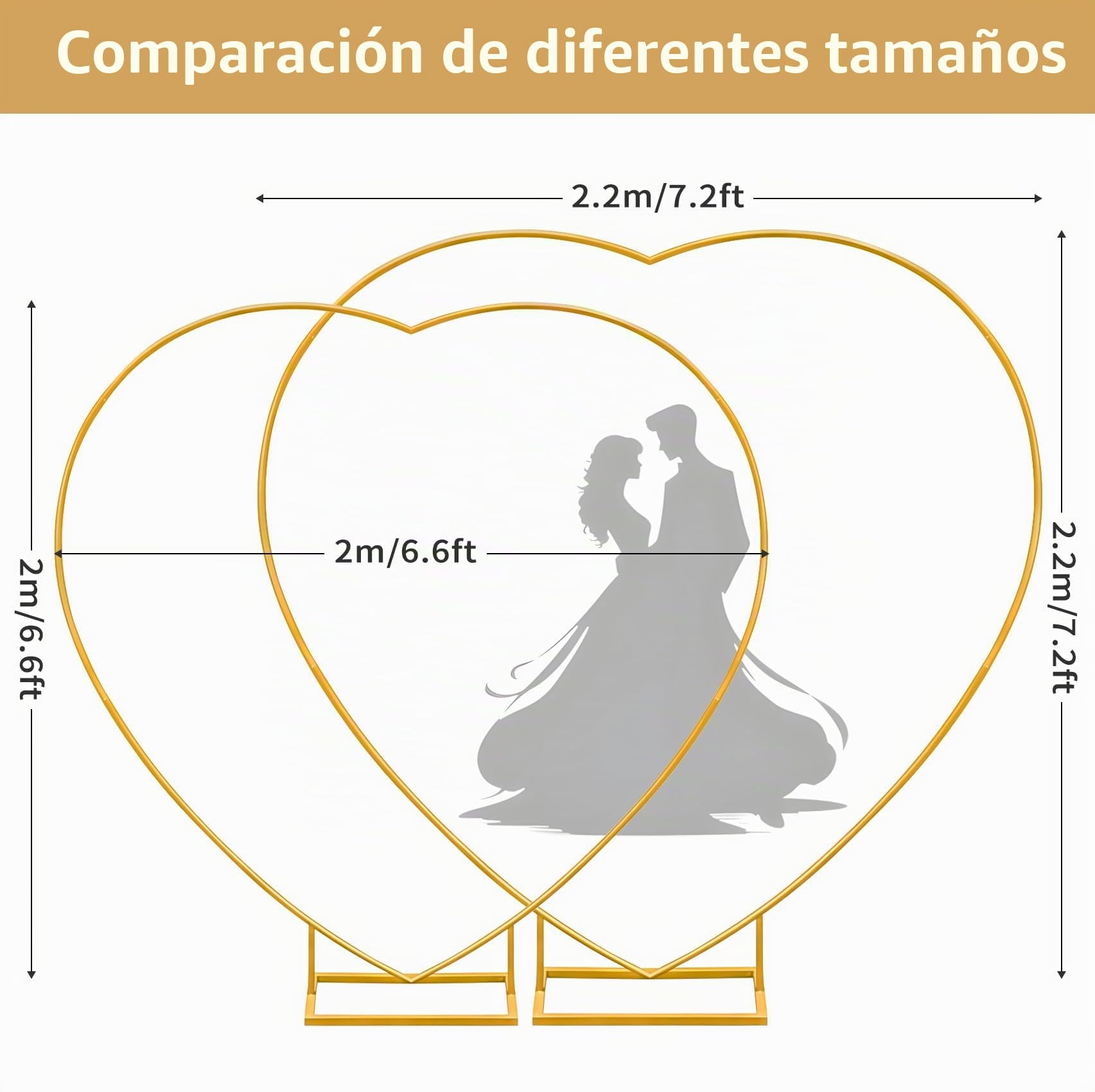 Corazón de boda, kit de arco de globo de metal, soporte de para boda, flores en forma de corazón, marco de, juego de arco, para bodas, baby shower, fiesta de cumpleaños