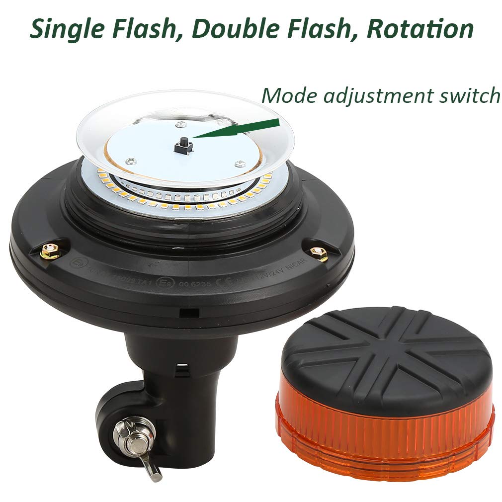 D-TECH 12/24V Gyrophare LED flexible lumineux stroscopique d'urgence feu clignotant Homologué pour Tracteur Camion