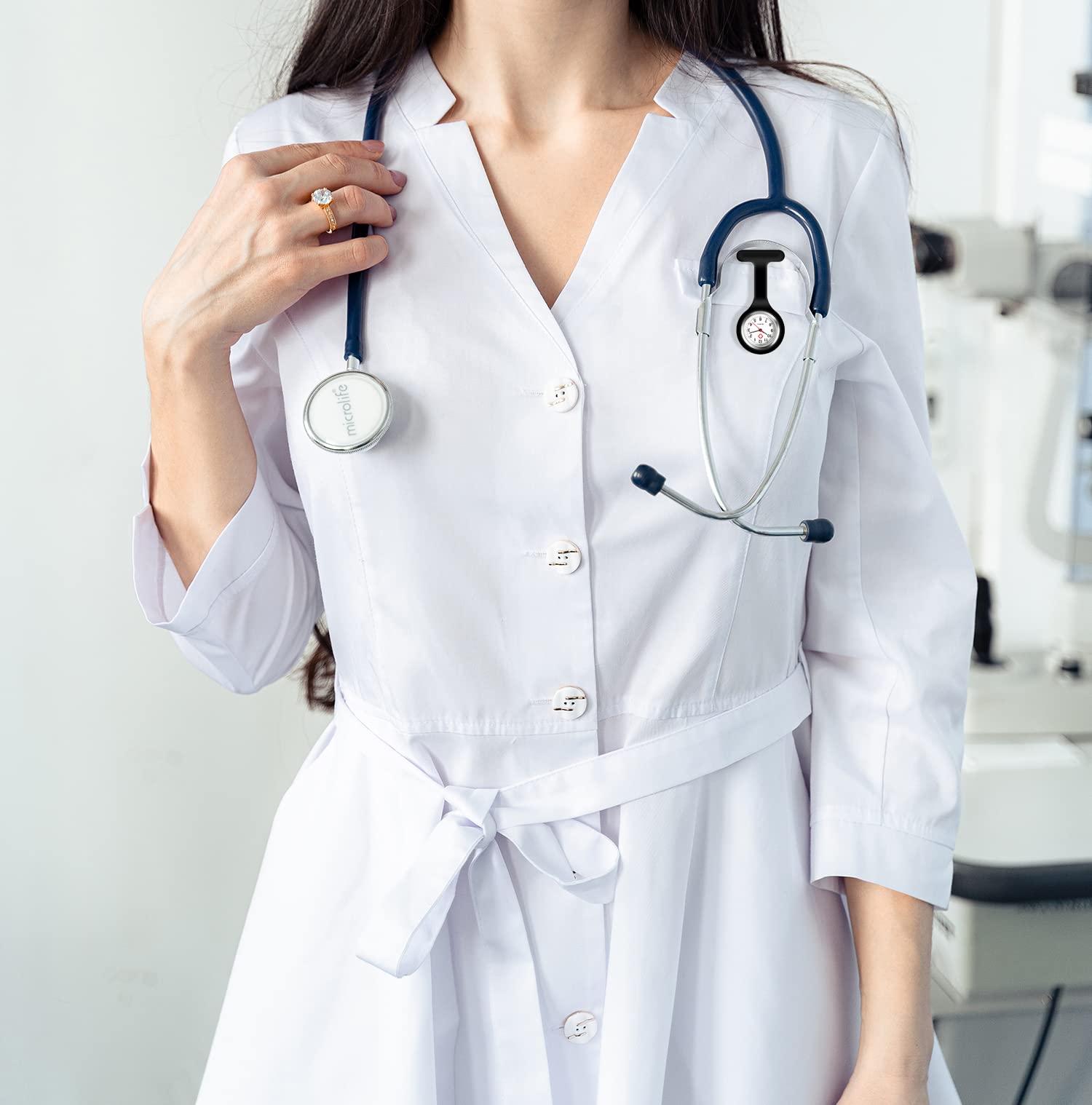 AGEN KGEN 4 Pack Nurse Watches for Women, Watch with Second Hand for Nurses,Watch for Nurses,Fob Watches for Nurses, Nurse Watch Clip on (Pure Color)