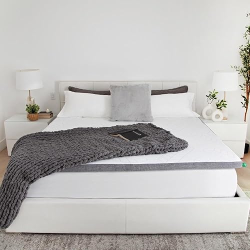Sleepyhead - Cubrecolchón Queen de 3 pulgadas, de espuma viscoelástica con infusión de gel con funda lavable, esencial para el dormitorio (tamaño