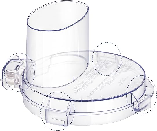 4 Locking Tabs DLC-117BGTXT-1 Food Processor Work Bowl Cover 7-Cup Compatible with Cuisinart DLC-10 Series, Fits Work Bowl FP-631AGTXT-1 Top with 4 Tabs