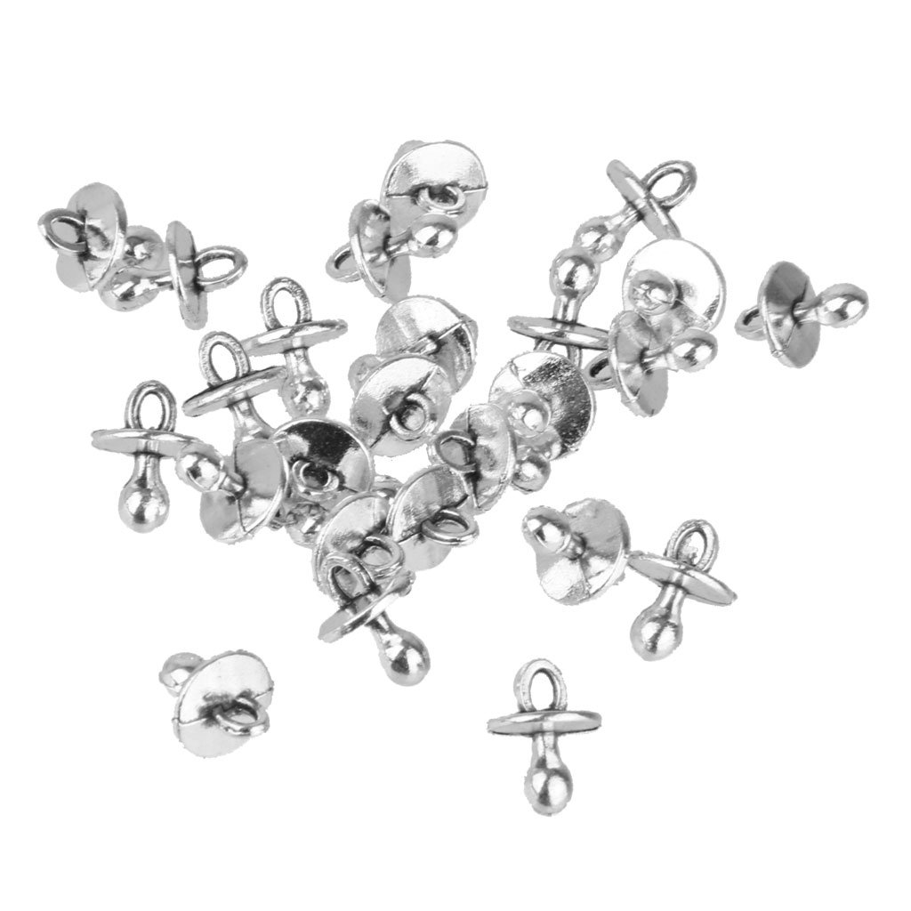 Gazechimp 25pcs Pendentif Sucette Bébé en Alliage Argent Breloques pour Bijoux Artisanat Bricolage DIY