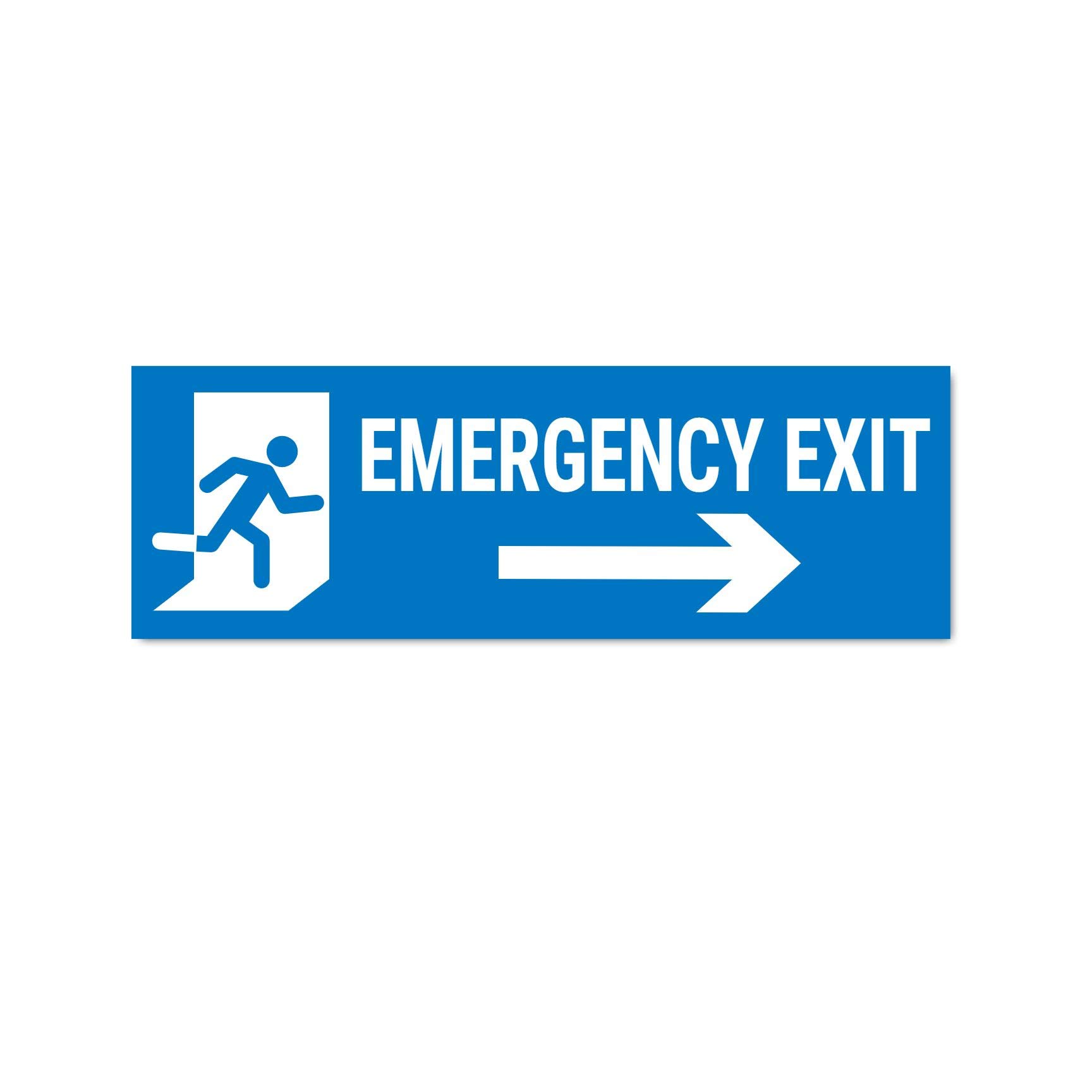 Blue Exit Sign Fire Exit Keep Clear Sign, 45x15cm, Rigid | Exit & Fire