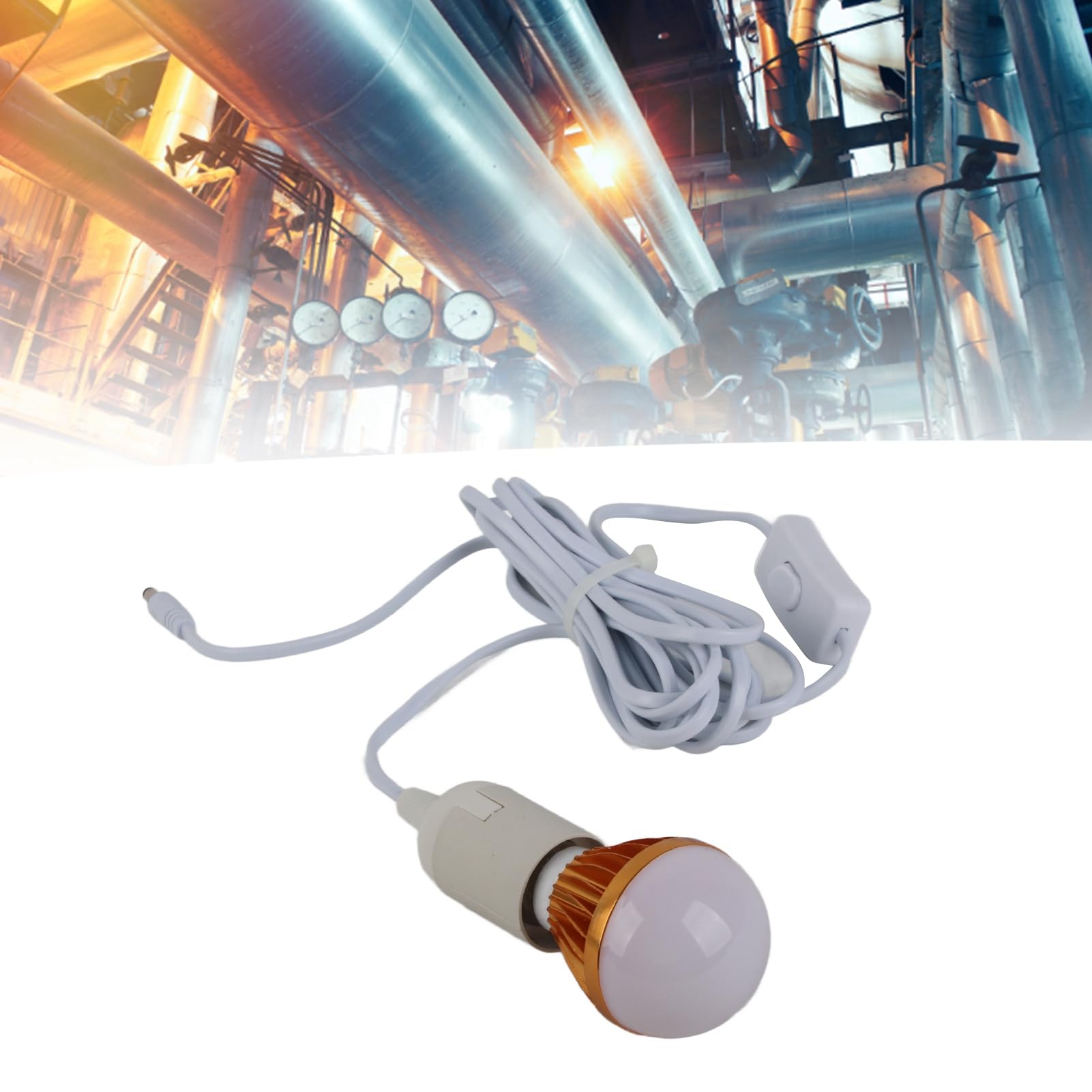 12V 5W Bombilla E27 E27 Espiral Bombilla Con Cable DC Se Puede Emparejar Con Controlador Solar Pequeño Sistema Bombilla 3