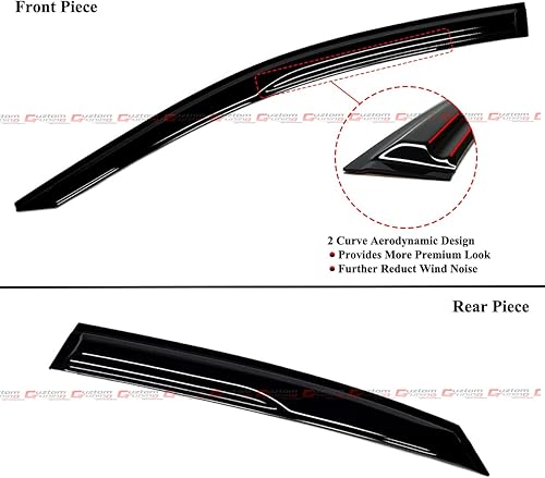 Miniatura 3 de Visera deportiva ondulada 3D de alta calidad, color negro, protector de lluvia, compatible con Lexus NX250 NX350 NX450h+ 2022-2023