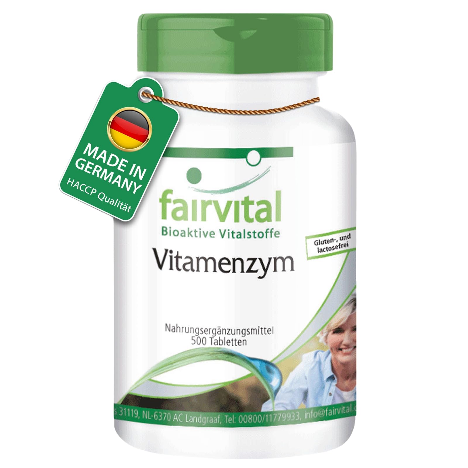 fairvital Verdauungsenzyme, HOCHDOSIERT, 500 Tabletten, schluckfreundlich, Enzym-Komplex mit Pankreatin, Papain, Bromelain, Rutin, Trypsin und Chymotrypsin, Vegan