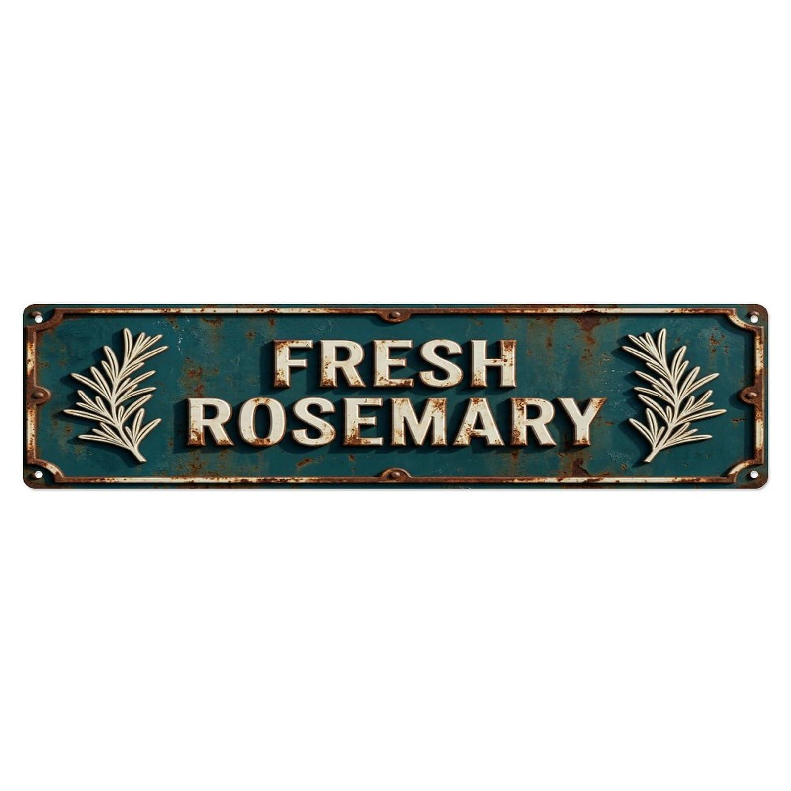FRESH ROSEMARY Vintage Herb Rustic Farmhouse Metal Tin Sign