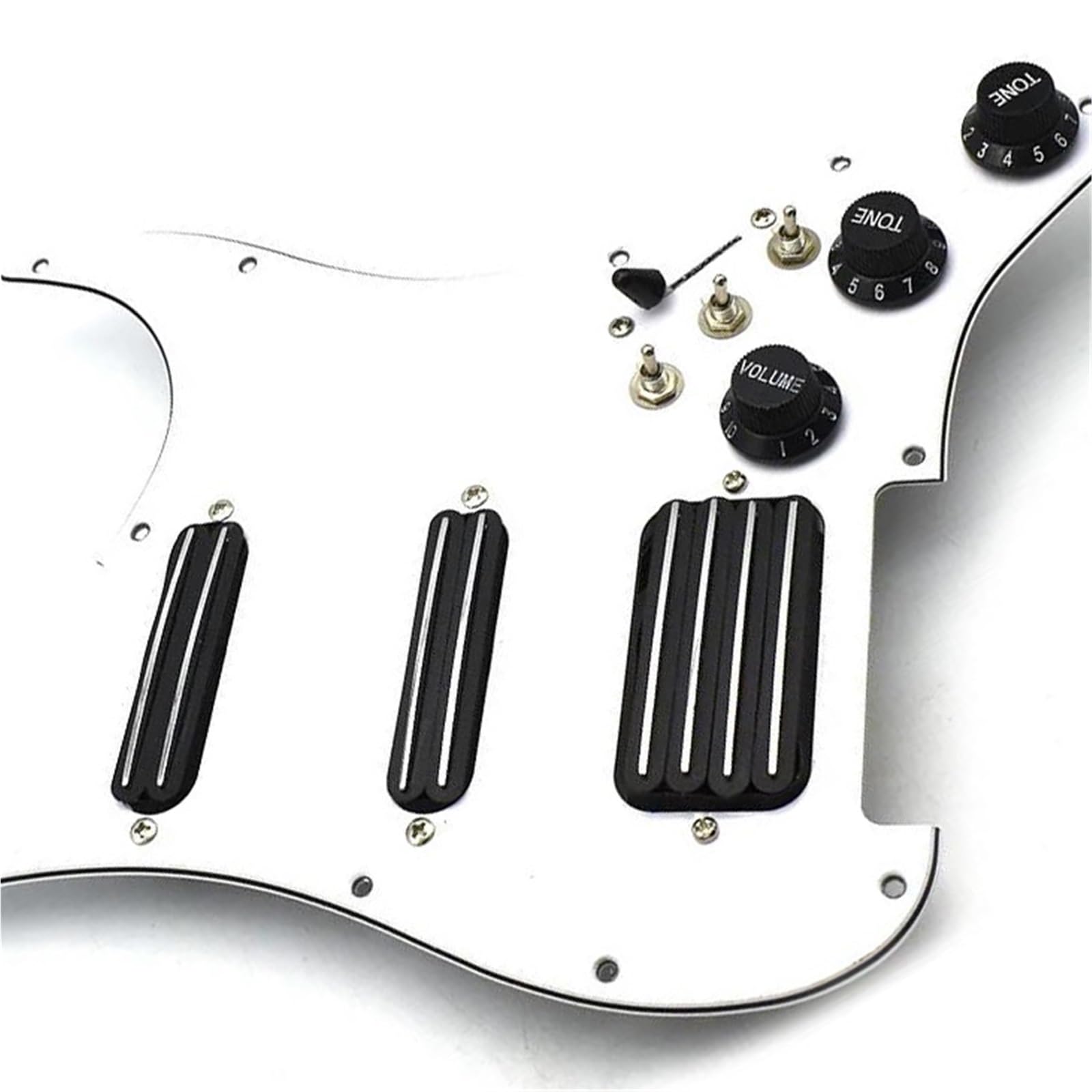Fácil De Jugar Golpeador Pastilla Placa Rascadora Precableada Cargada División De Bobina 2 Humbucker + Pastilla Golpeador De 4 Bobinas Con Pastilla De Interruptor De Corte Único