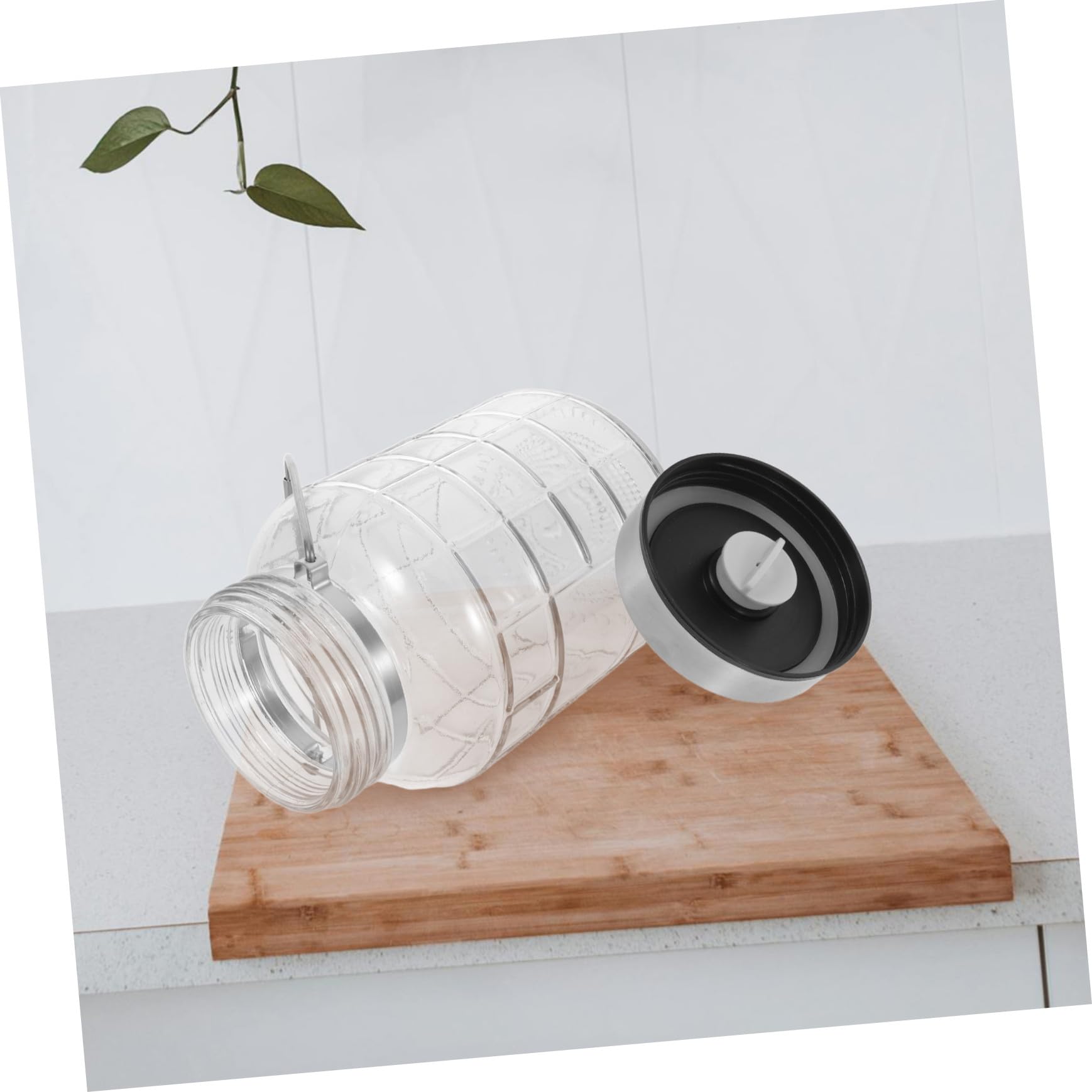 MAGICLULU contenedor de almacenamiento de alimentos Contenedores tarros de especias con tapa tarro de fermentación jarra de almacenamiento de granos Transparent