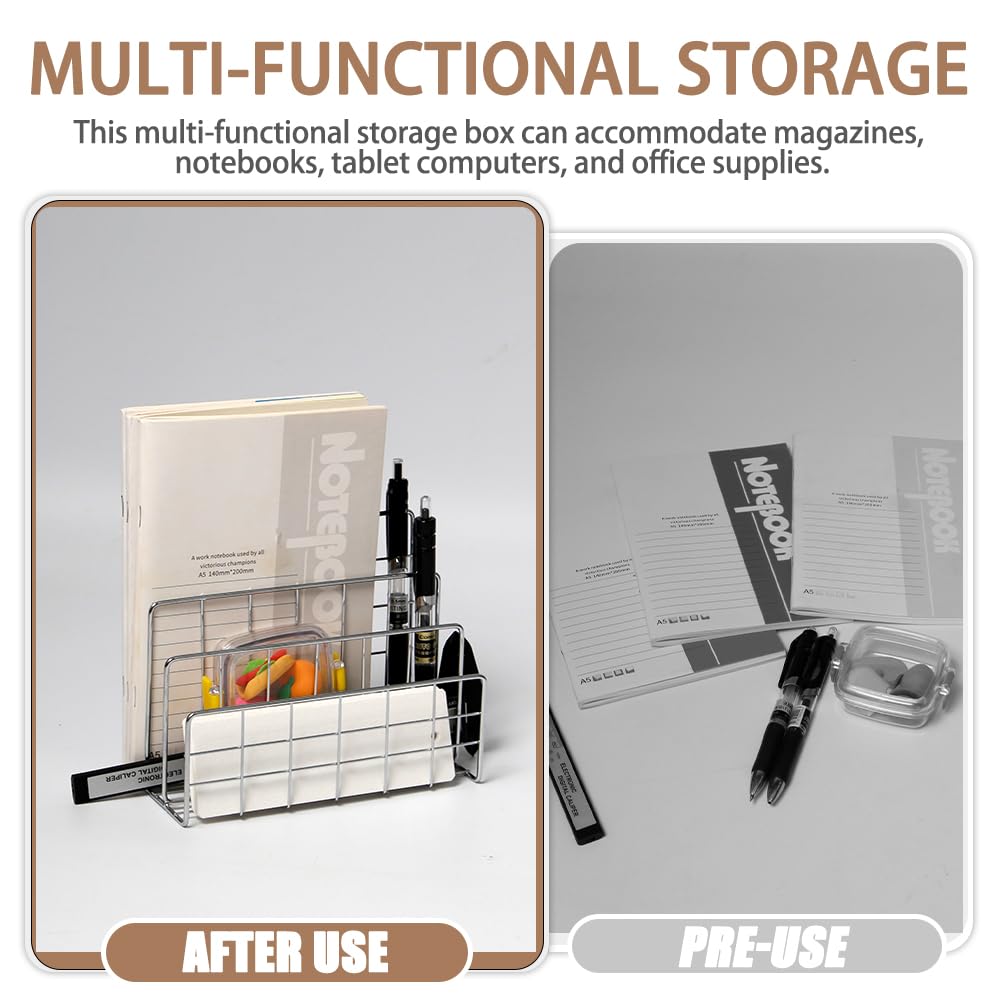 2 Pezzi Portadocumenti in Ferro Magazine Storage Rack Rack di Riempimento Verticale di File in Ferro 3 Griglia Supporto per Documenti Portariviste Sorter Mail Organizer per Posta,Libri,Brochur