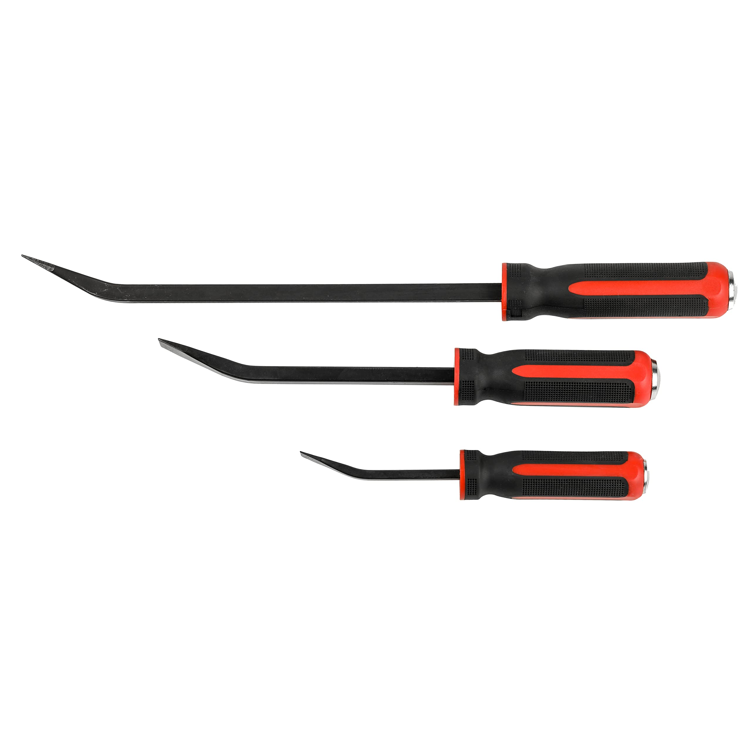 ARES 46008 - Set di 3 barre di leva per leva, 20 cm, 12 pollici e 17,5 pollici, punta angolata per sollevamento e piangere, comoda maniglia a doppia iniezione antiscivolo, resistente e resistente
