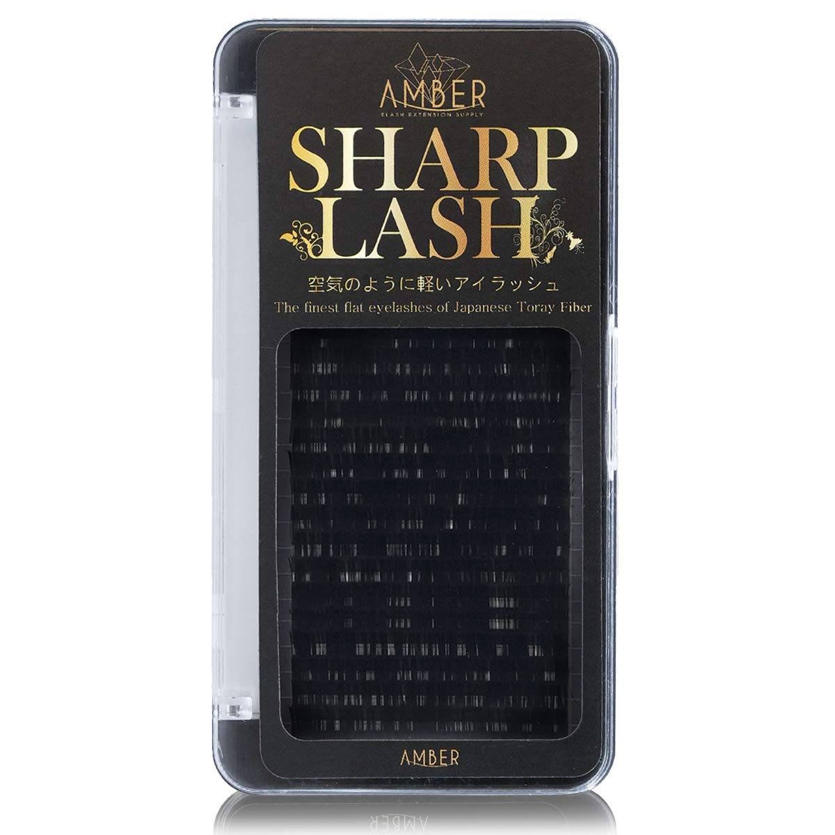 Sharp Lash Premium Toray by Amber Lash, 20 Rows of Flat Split Lashes with Various Curls and Thickness for Professional Eyelash Extension (MIX 8-15mm, 0.10mm J)