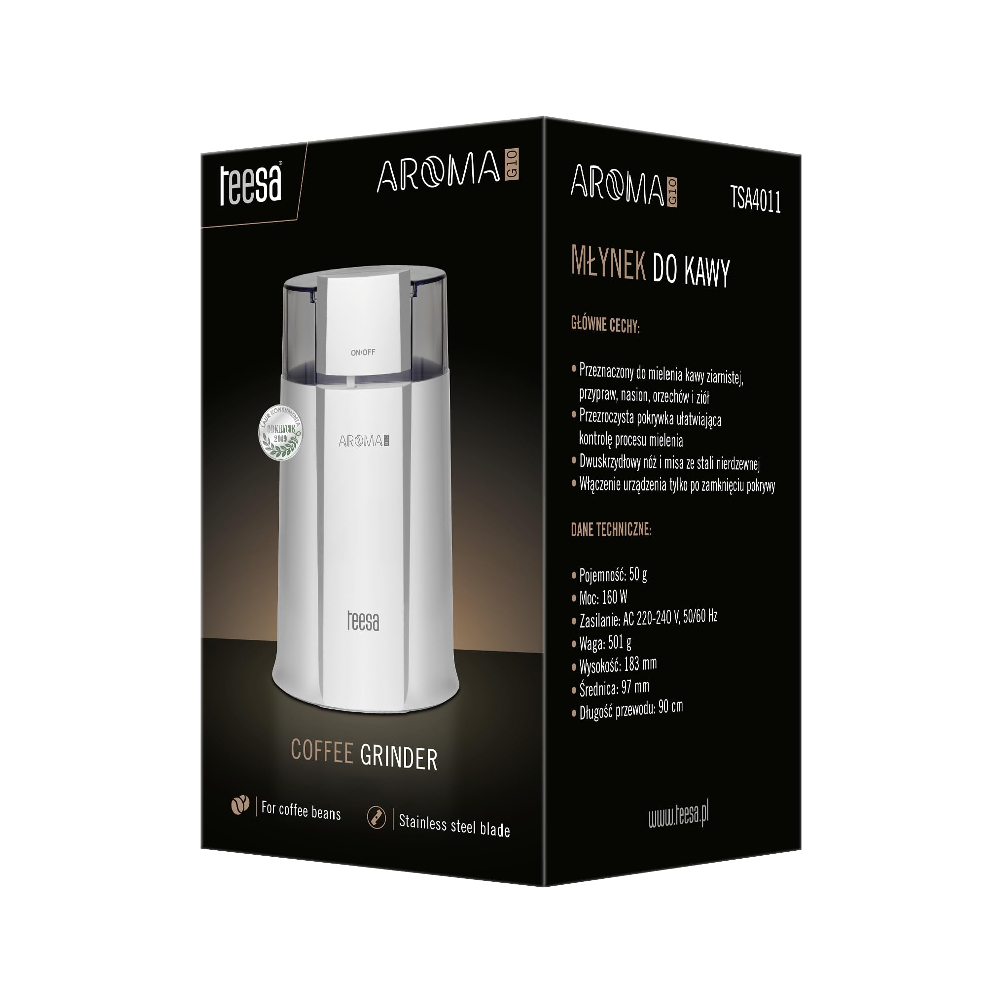 Teesa Młynek do Kawy Aroma G10 Moc 160 W TSA4011
