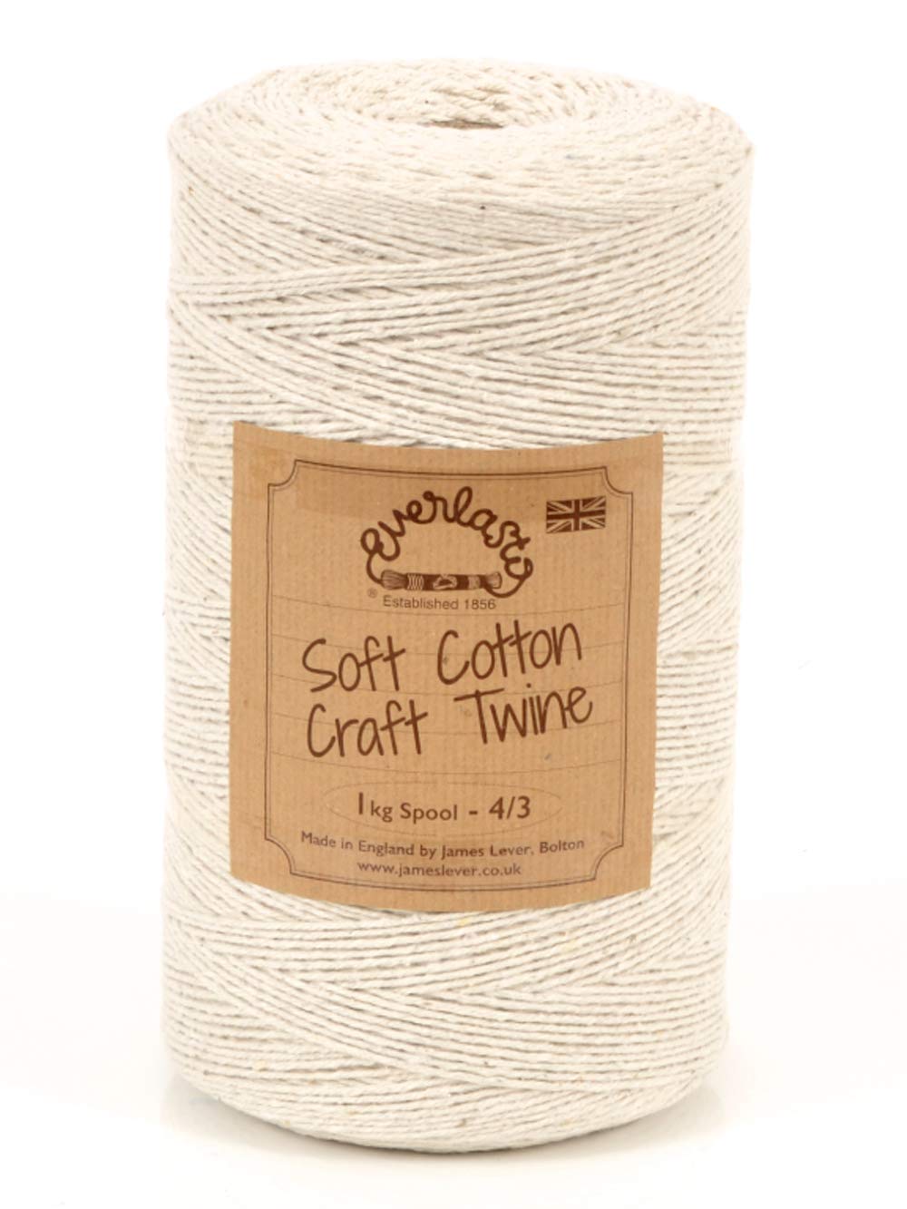 Everlasto Natural 4/3 (1.5Mm) Cotton Macrame String 1Kg Spool