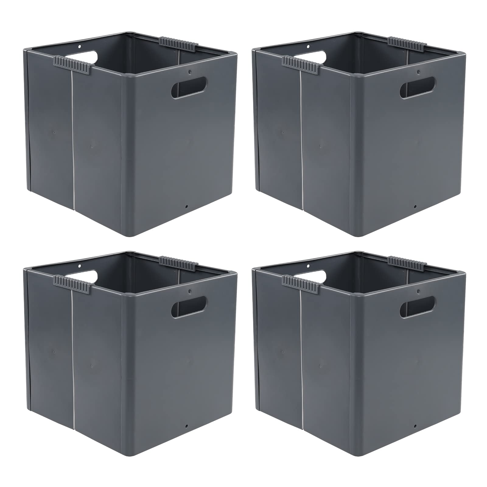 Waikhomes Plastic Collapsible Box with Handle, Foldable Square Cubes ...
