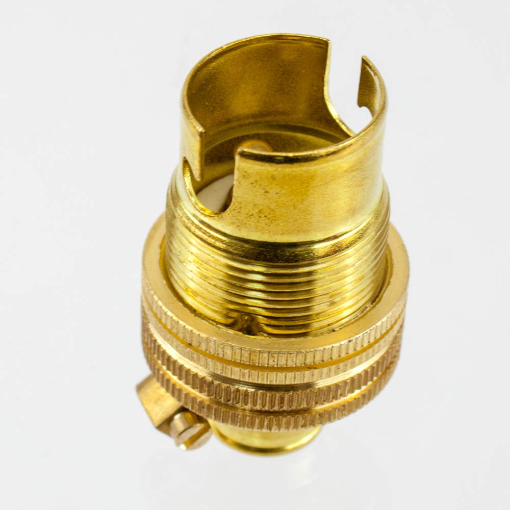 Brass 0.5" Lamp Holder SBC (B15) Shade Ring Lampholder for light fittings