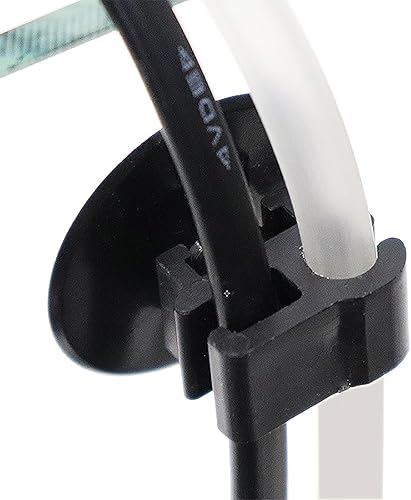 RLECS 15PCS Black Aquarium Suction Cup Clip 28x20mm Oxygen Tube Hose Pump Power Cord Double Head Snap Cable Organiser Suction Cup Aquarium Accessories