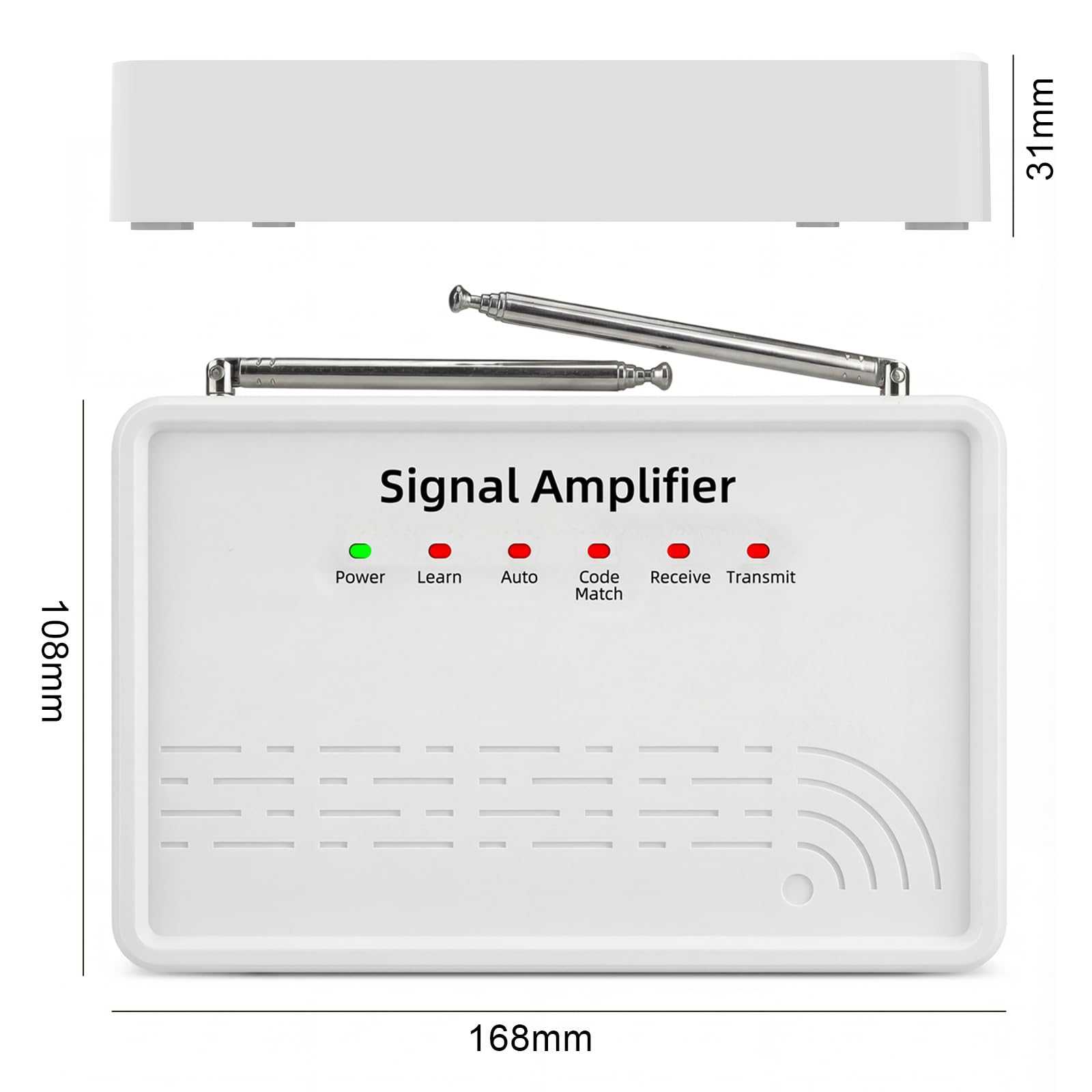 YISEELE Amplificateur de signal pour systèmes d'alarme: Compatible avec capteurs PIR et télécommandes sans fil, répéteur avec 2 antennes pour étendre la couverture dans la maison et le bureau