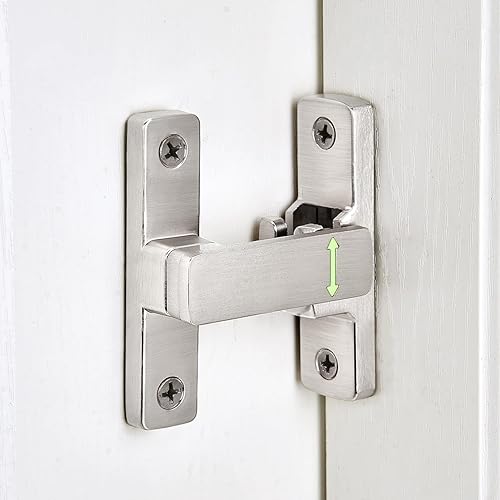 Miniatura 4 de Paquete de 2 pestillos giratorios plateados de 90180 grados  Perno de bloqueo resistente para aplicaciones de puertas, graneros, jardines, vallas,