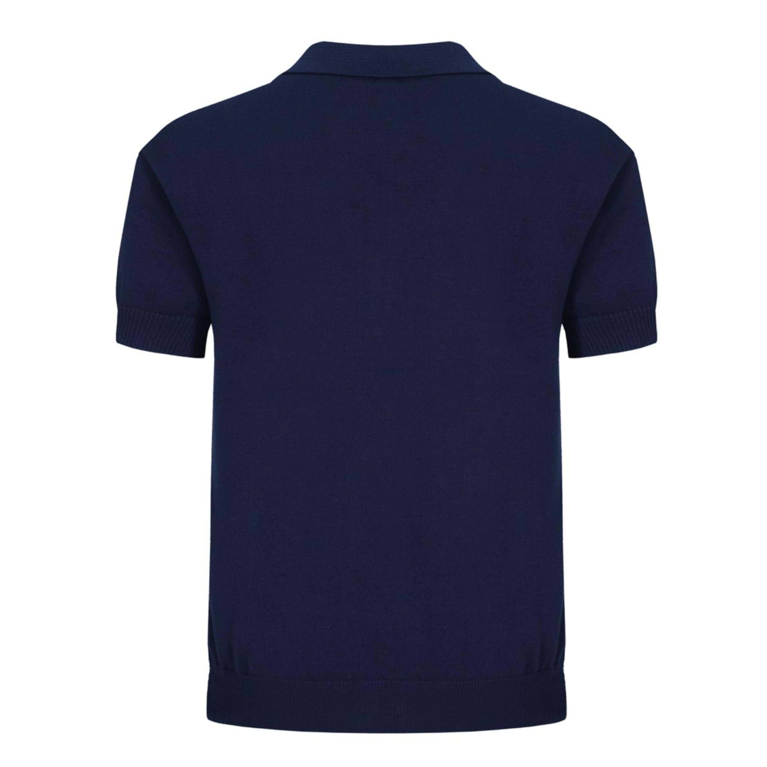 OXKNIT - Polo de punto retro a rayas para hombre, estilo vintage de los años 60, con botones clásicos