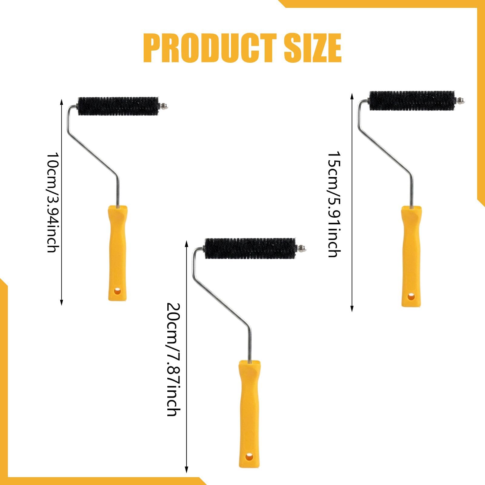 Milageto Rodillo Aireador Burbujas Herramienta para Laminado de Resina Fibra de Vidrio Cabezal Metálico Mango de Madera Estructura Robusta Fácil Manejo Adecuad, 8inch