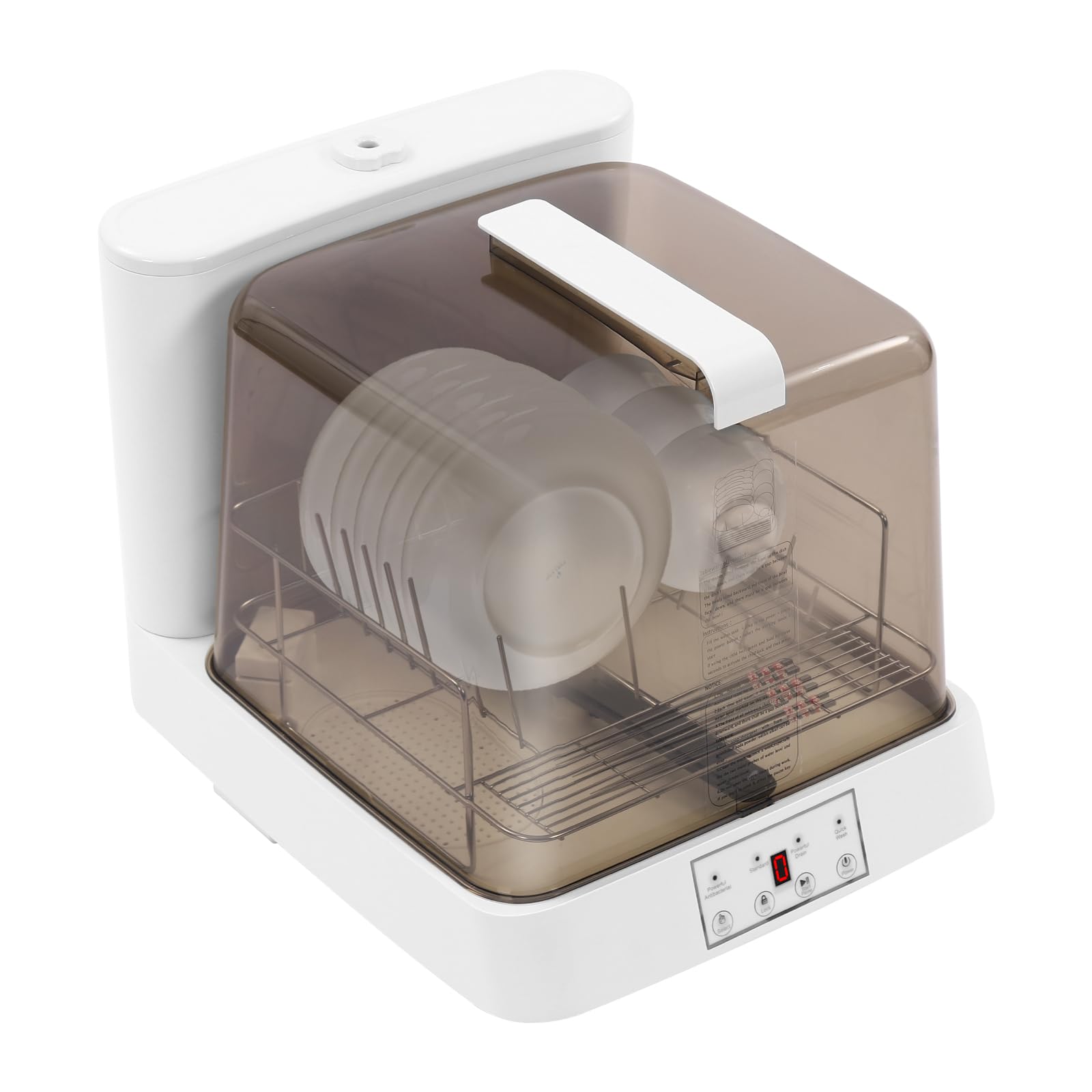 Mini lavastoviglie, lavastoviglie portatile, lavastoviglie da campeggio, ugello girevole a 360°, diverse modalità di pulizia, serbatoio dell'acqua da 1,59 g, dormitori e camper