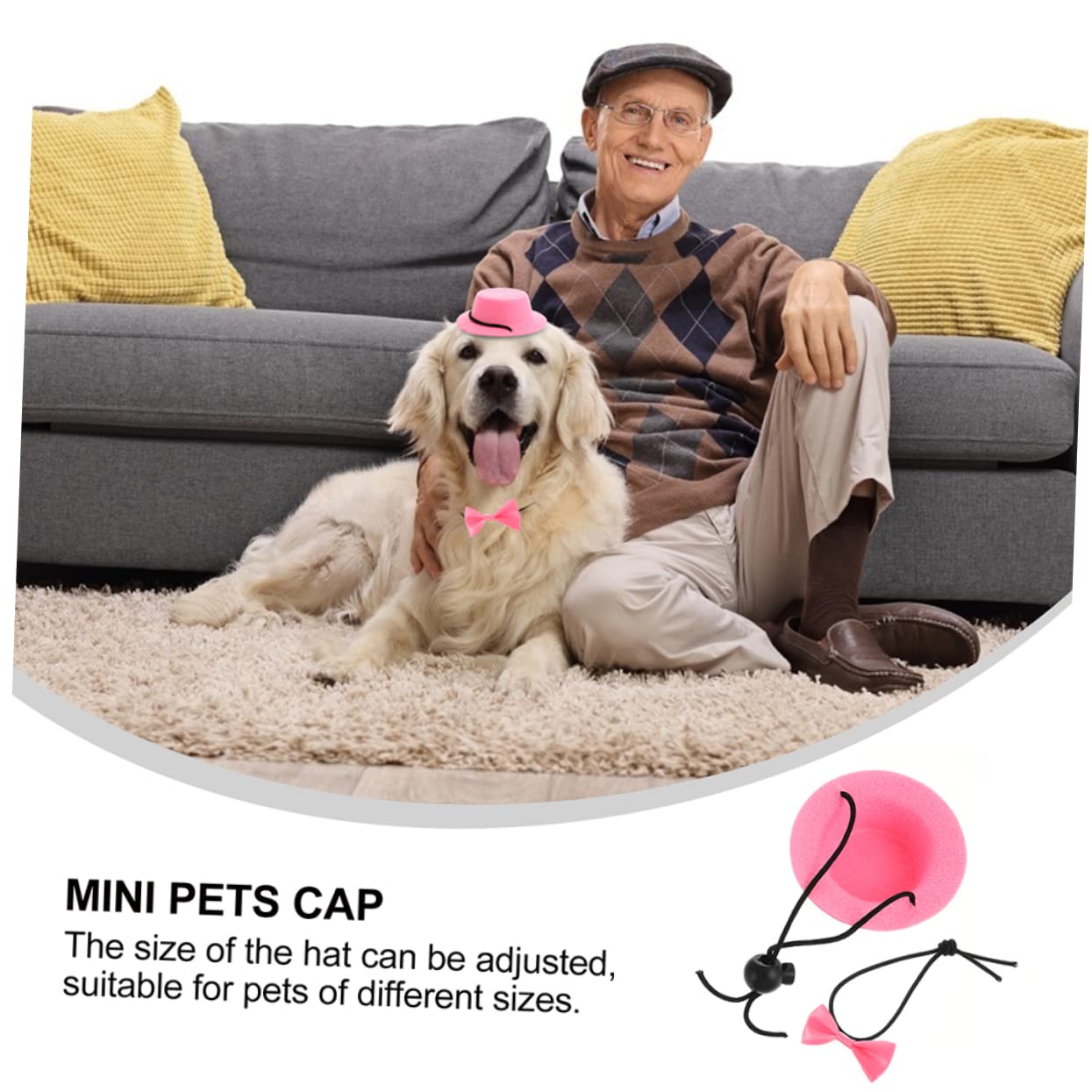 SUPVOX 4 Set Set Di Cappelli Per Animali Domestici Accessori Per Conigli Accessori Per Rettili Cappello Rettile Cane Collare Da Cucciolo Tè Da Coniglio Mini Decorare Stoffa