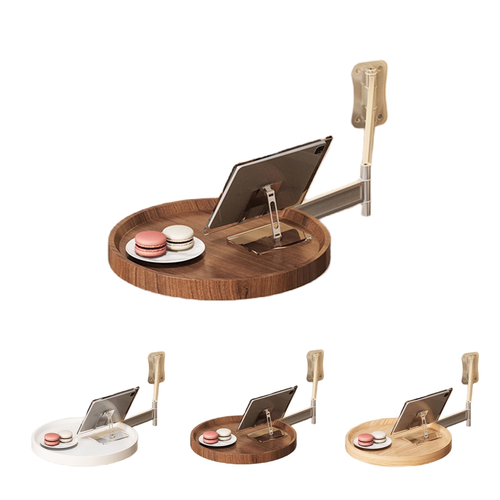 Table de chevet murale pliante 28cm en noyer pour petite chambre et salon