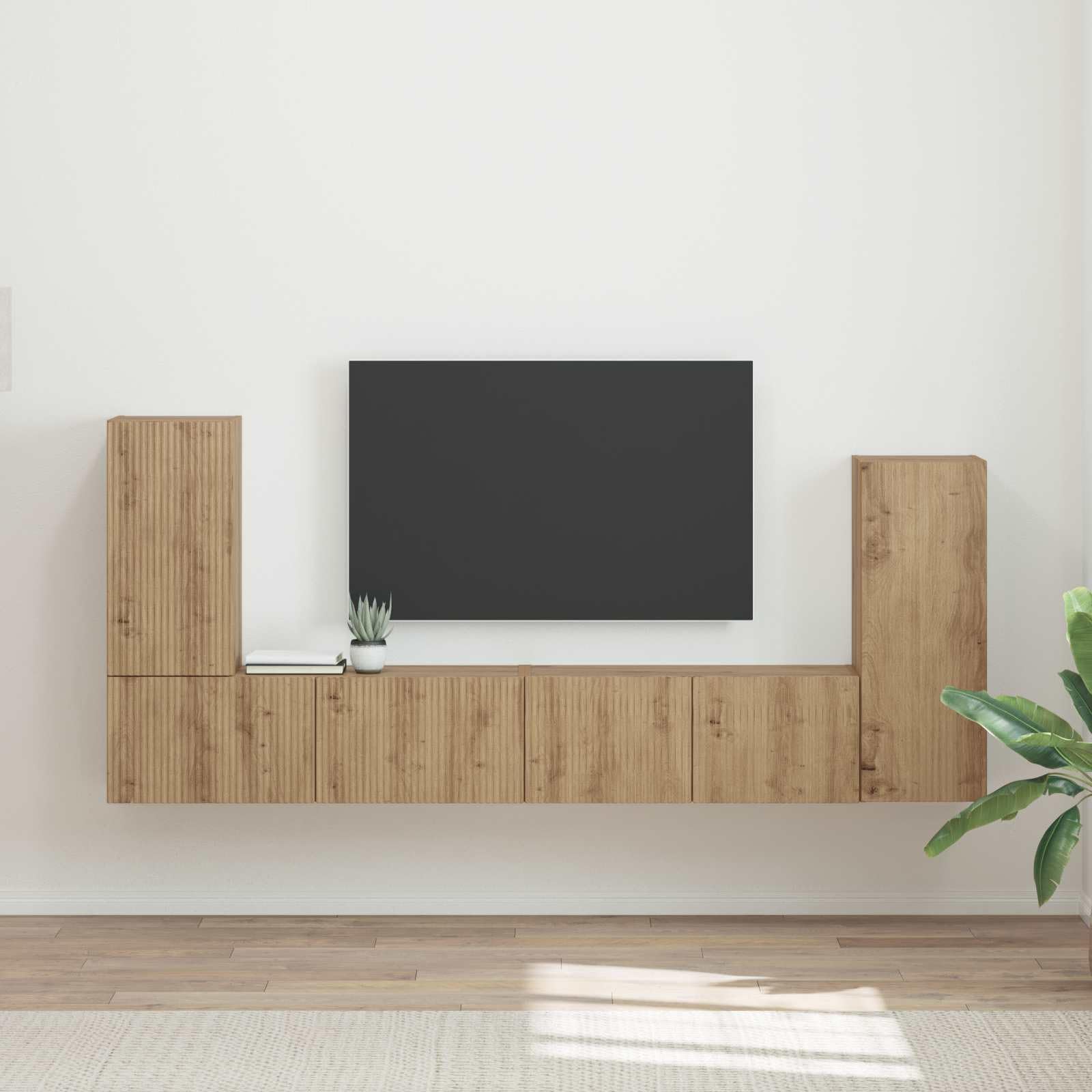 Générique Ensemble Meuble TV 4 Pièces Chêne Artisanal Bois D'ingénierie