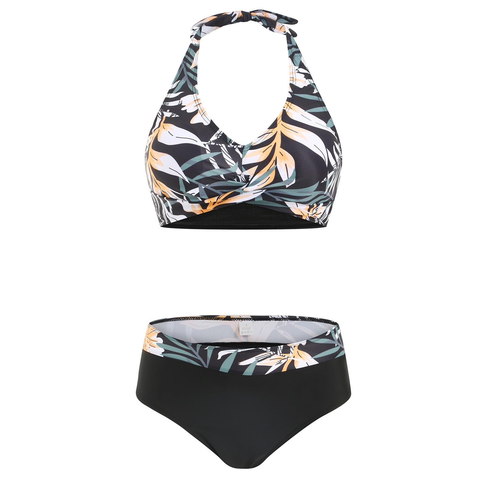 Damski zestaw bikini, seksowny top i dół z efektem push-up, dwuczęściowy strój kąpielowy z i, zielony, L