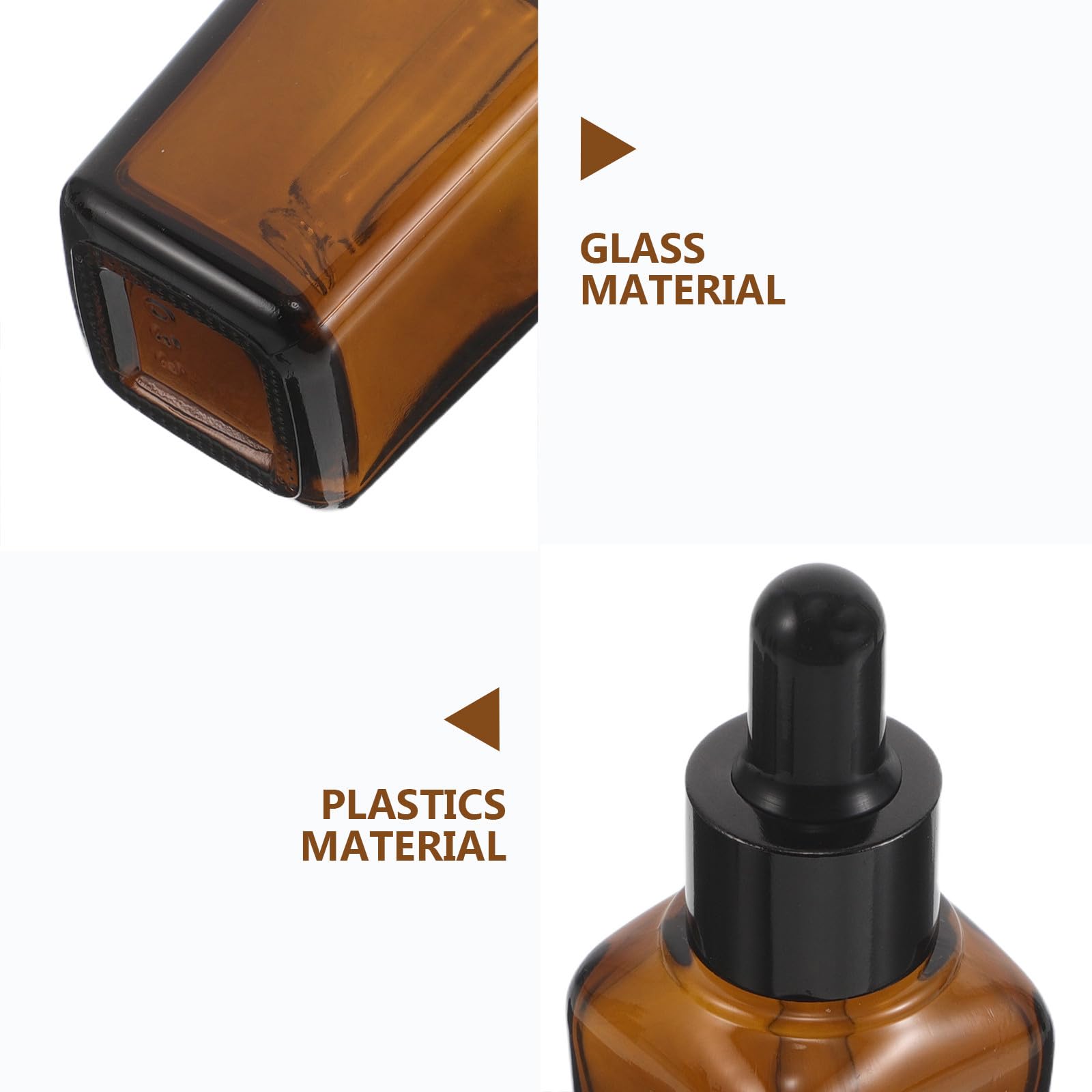 Didiseaon 20 Stück Braune Glas Öltropfflaschen 20ml mit Feiner Pipette Quadratisch Lichtschützend und Platzsparend für Professionelle Hautpflege und Aromatherapie Proben