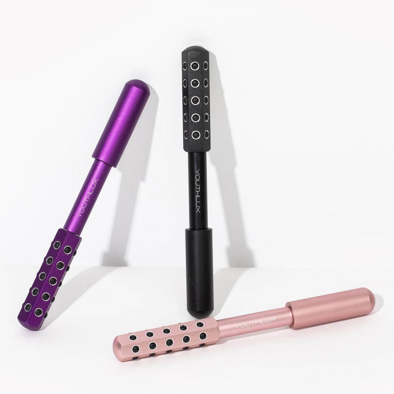 Radiance Roller – Germanium Stone Facial Massage Tool/Wand Face Roller for Lifting, Sculpting, De-Puffing, Glow Boost, Energizing & Cooling Effect (Purple)