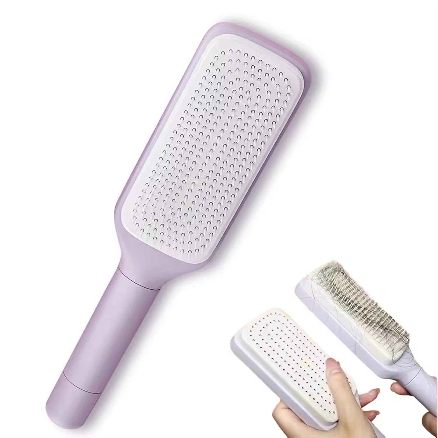Self-Cleaning Anti-Static Massage Comb, 4-in-1 Hairbrush for Smooth Tangle-Free Hair, Hair Brushes for Women-image-35