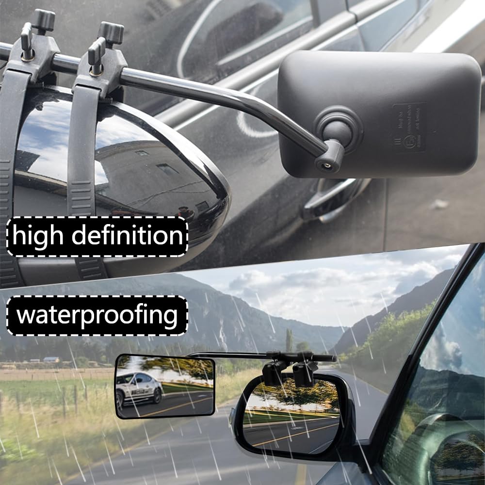 Specchietti Di Traino Per Roulotte E Camper - Specchi Supplementari Esterni Con Regolazione 360° - Foto 7