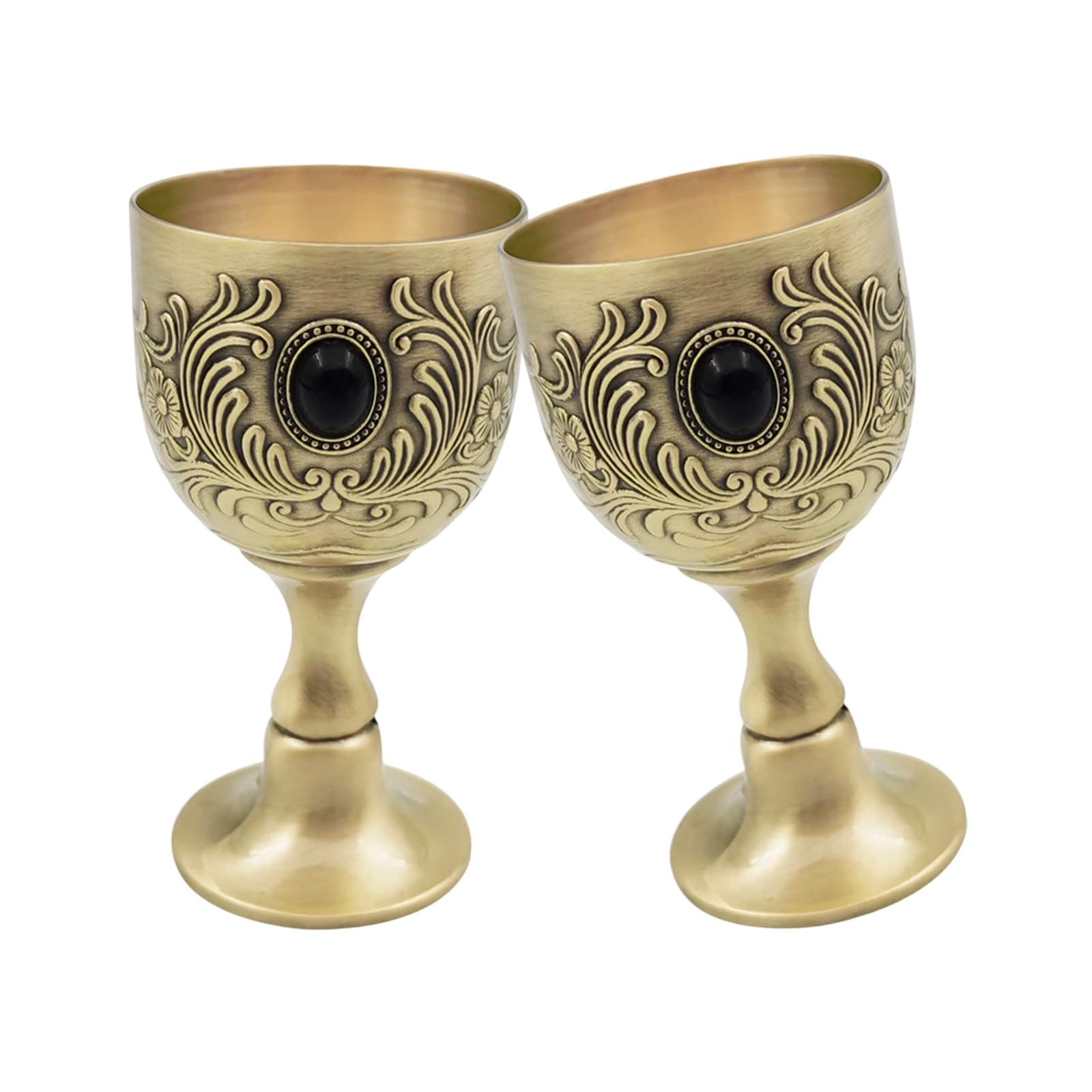 Tsophreniq Antique 50ml Metal Shot Glass with Embossing Pattern Goblet Wine Cup Perfect for Holiday Parties Liquor Tasting Drinking Cup