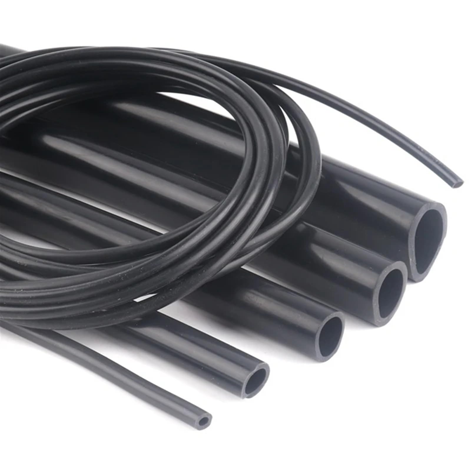Tubo Gasolina Moto Juego de 1/3/5 metros de tubo de silicona negro flexible for bomba de aire de acuario, manguera de goma suave, resistente al calor, tubo for tanque de combustible de alta presión(5M