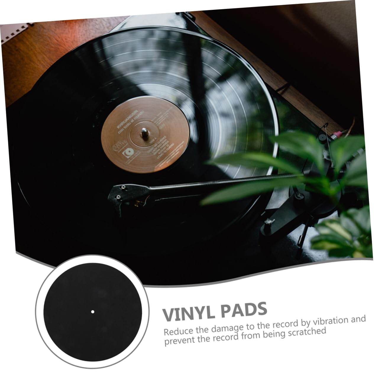 BESPORTBLE 2Pcs Felt Record Mat Turntable Mat for Vinyl Player Static Noise Reduction Smooth Sound Damping Protective Pad for Improved Audio Quality and Stability