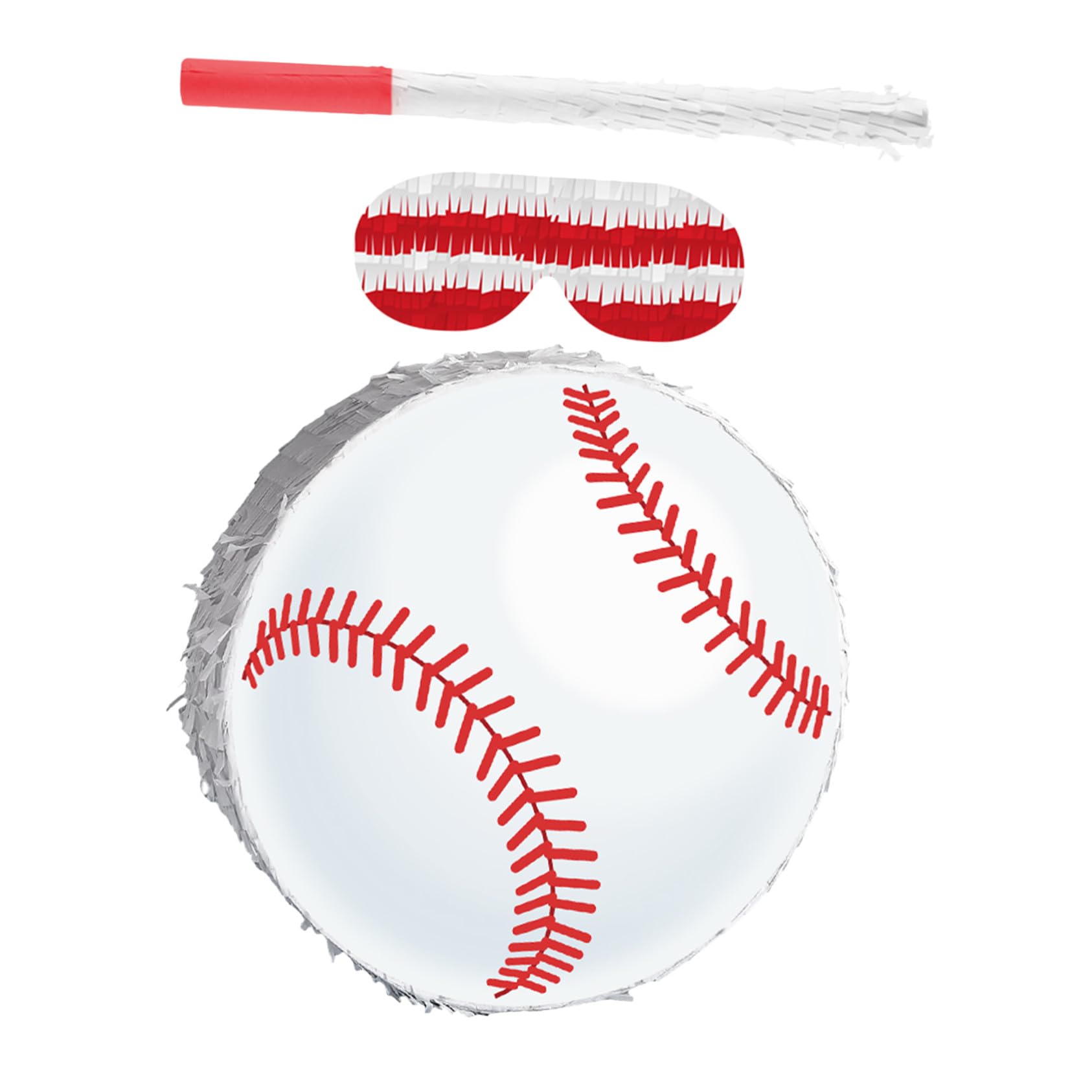 Abaodam Piñata de Béisbol para Fiestas Infantiles Divertido con Bate y Máscara Rellenable y Colgante Decoración Temática Deportiva para Cumpleaños y Shower